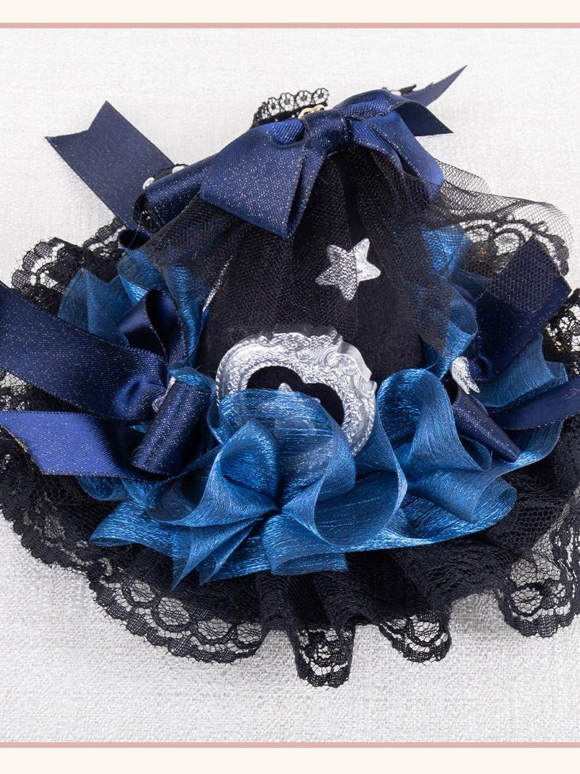Stardust Rose Stardust Rose Lace Lolita Witch Hat Women's Star Blue Tulle Kc / Headbands