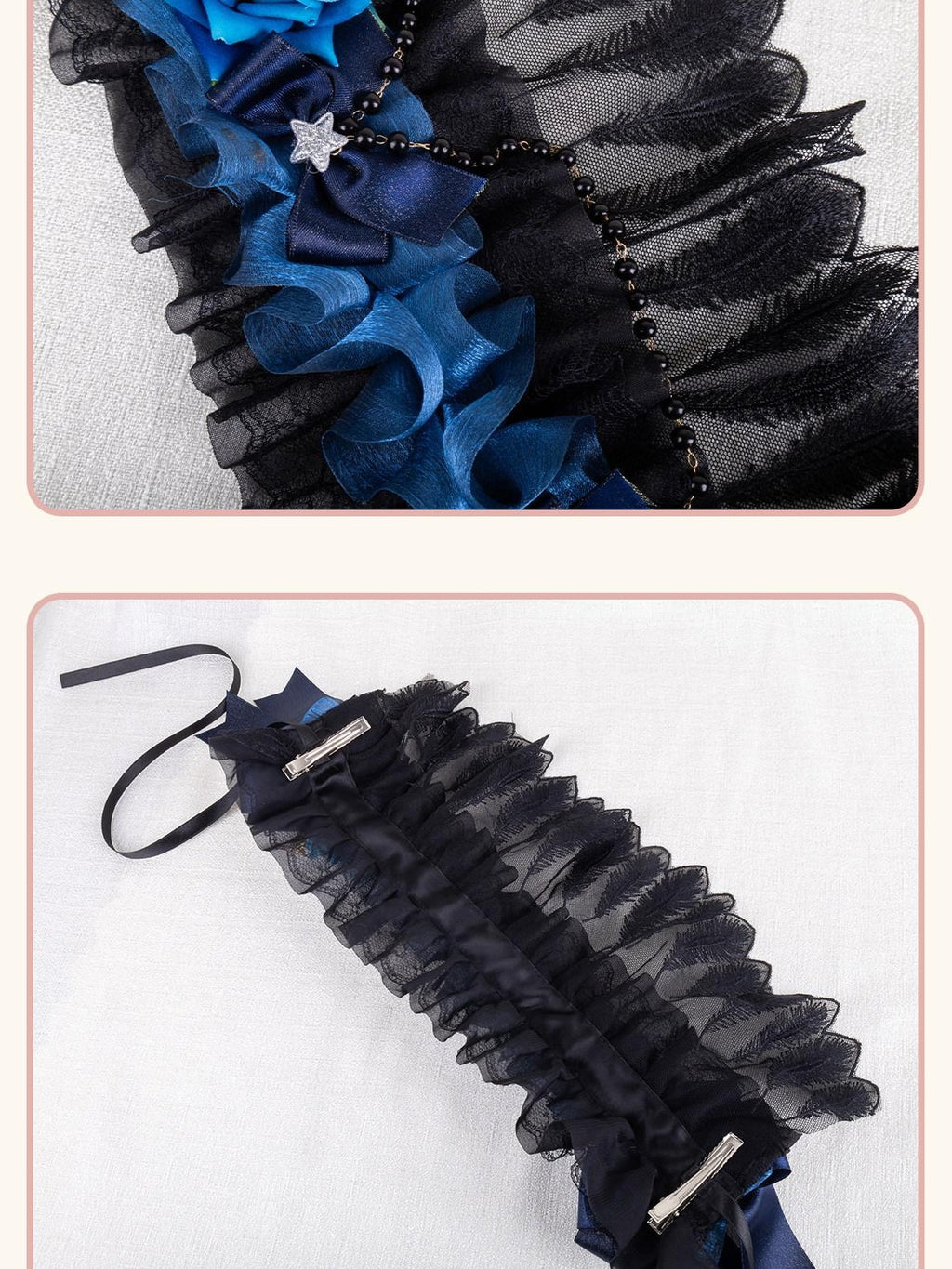 Stardust Rose Stardust Rose Lace Lolita Witch Hat Women's Star Blue Tulle Kc / Headbands