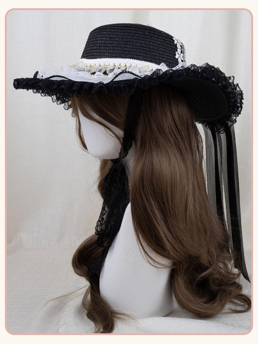 Stardust Rose Stardust Rose Lace Pearl Mini Top Hat Clip Women's Straw Kc / Headbands