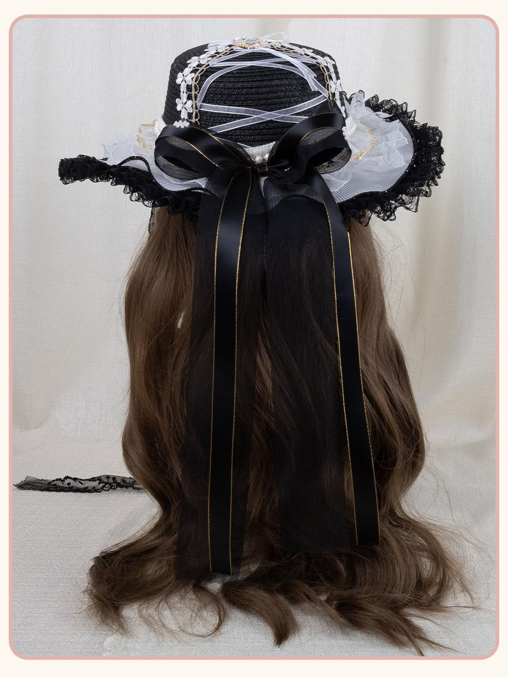 Stardust Rose Stardust Rose Lace Pearl Mini Top Hat Clip Women's Straw Kc / Headbands