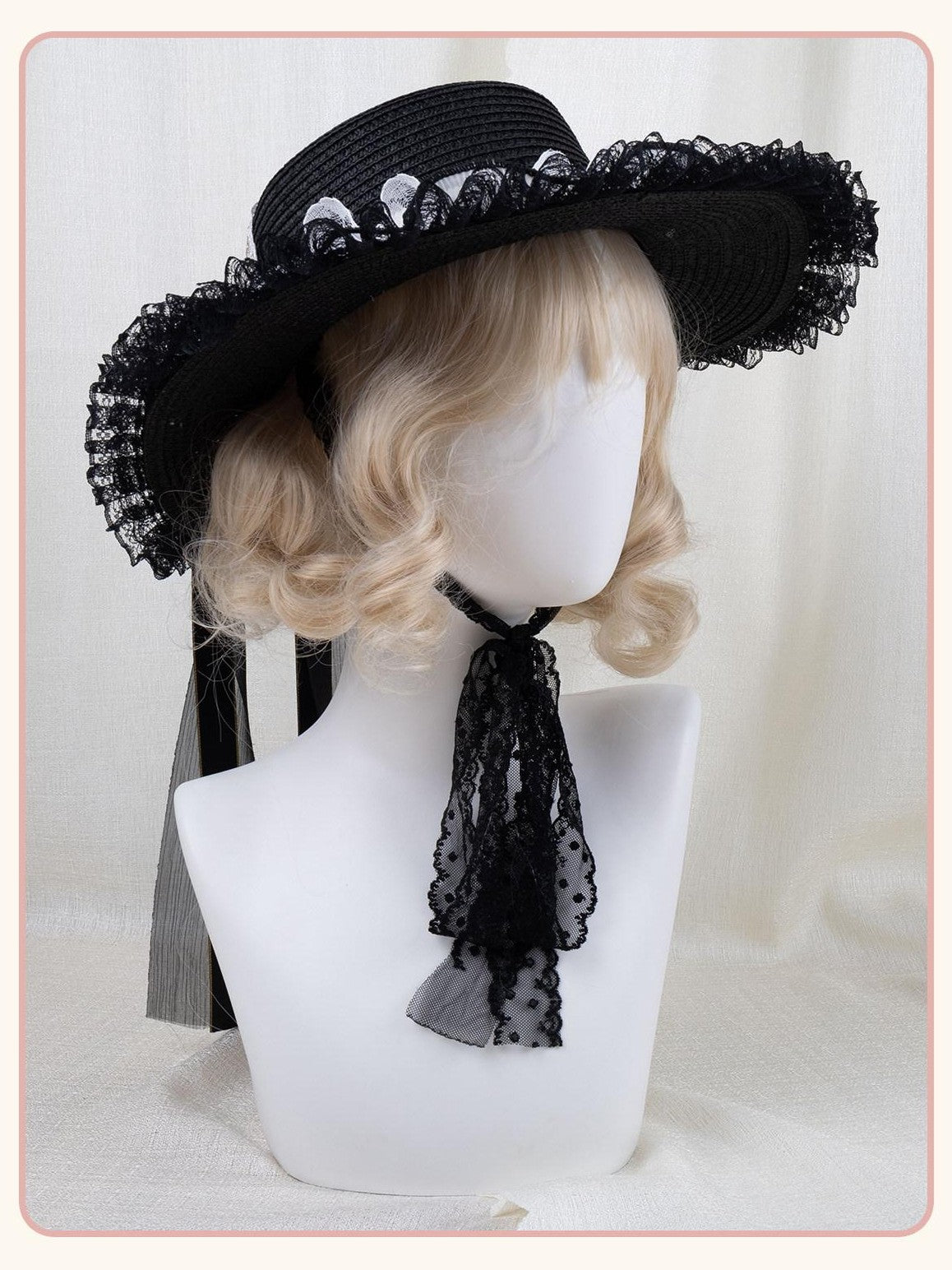 Stardust Rose Stardust Rose Lace Pearl Mini Top Hat Clip Women's Straw Kc / Headbands
