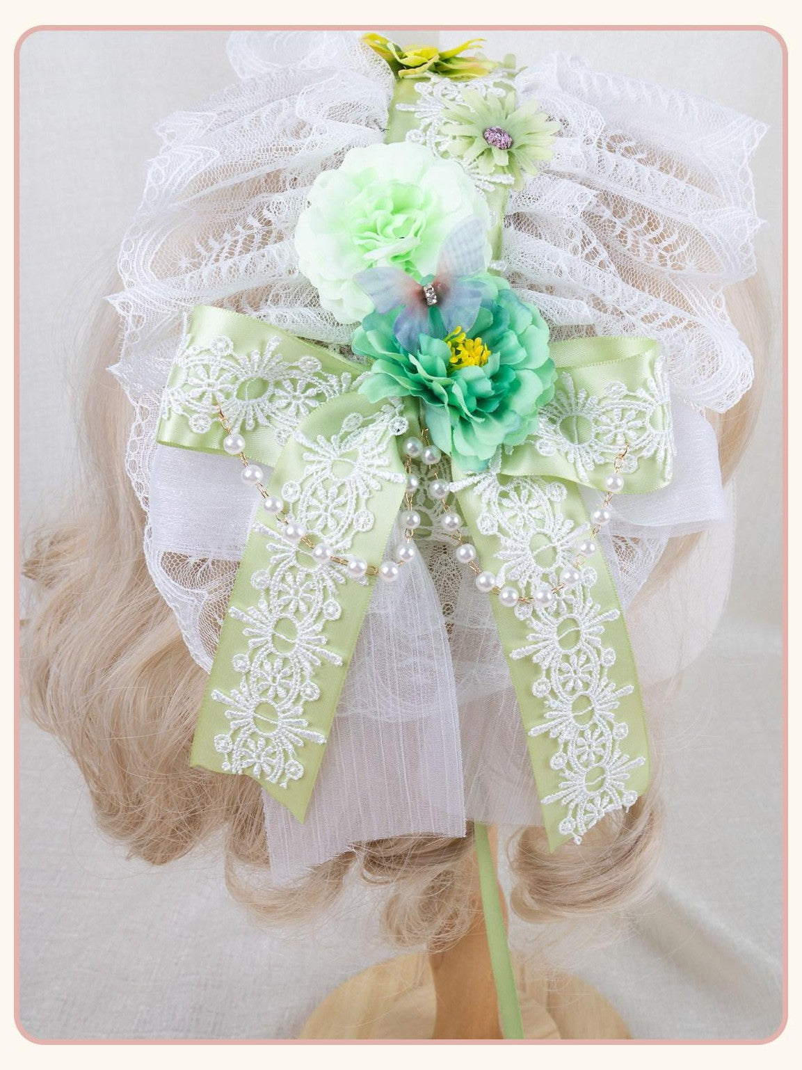 Stardust Rose Stardust Rose Lace Rosebud Handmade Women's Pure White Lace Kc / Headbands