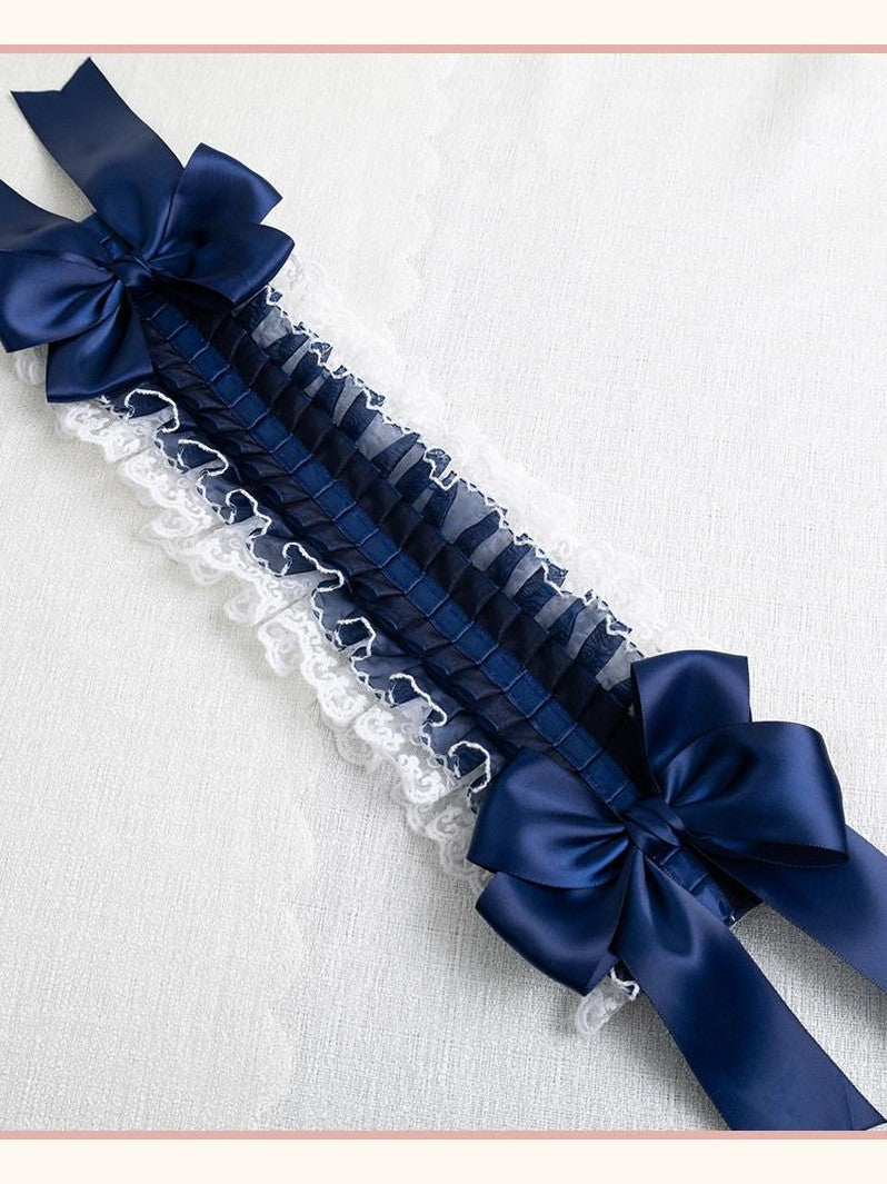 Stardust Rose Stardust Rose Lolita Court Style Navy Mini Hat Double Clip Women's Hair Clips