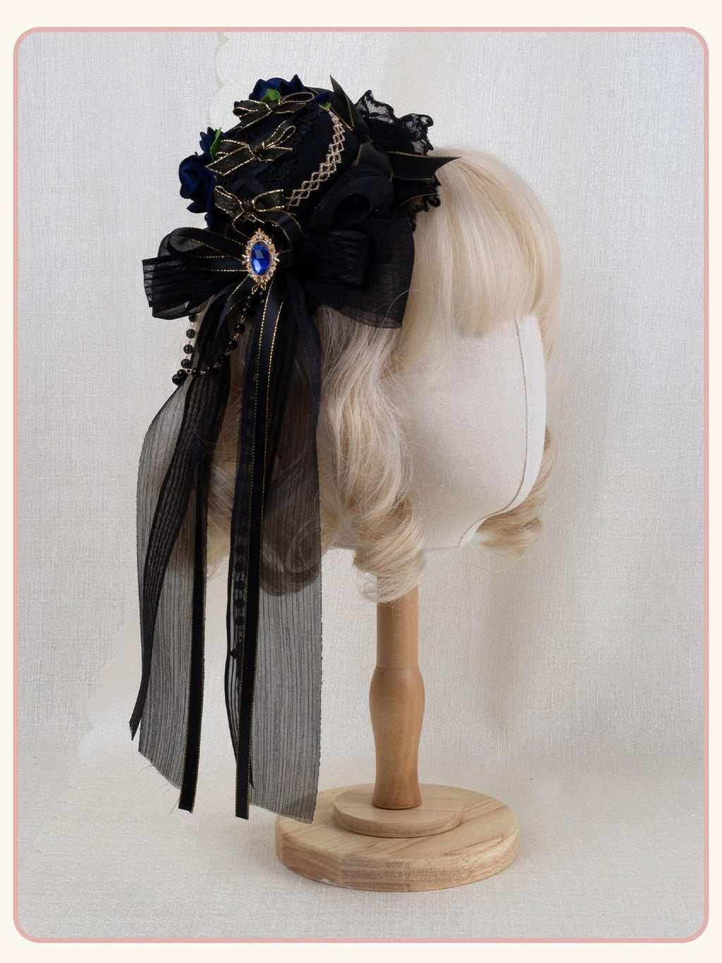 Stardust Rose Stardust Rose Lolita Dark Gothic Black Gold Mini Hat Women's Hair Clips
