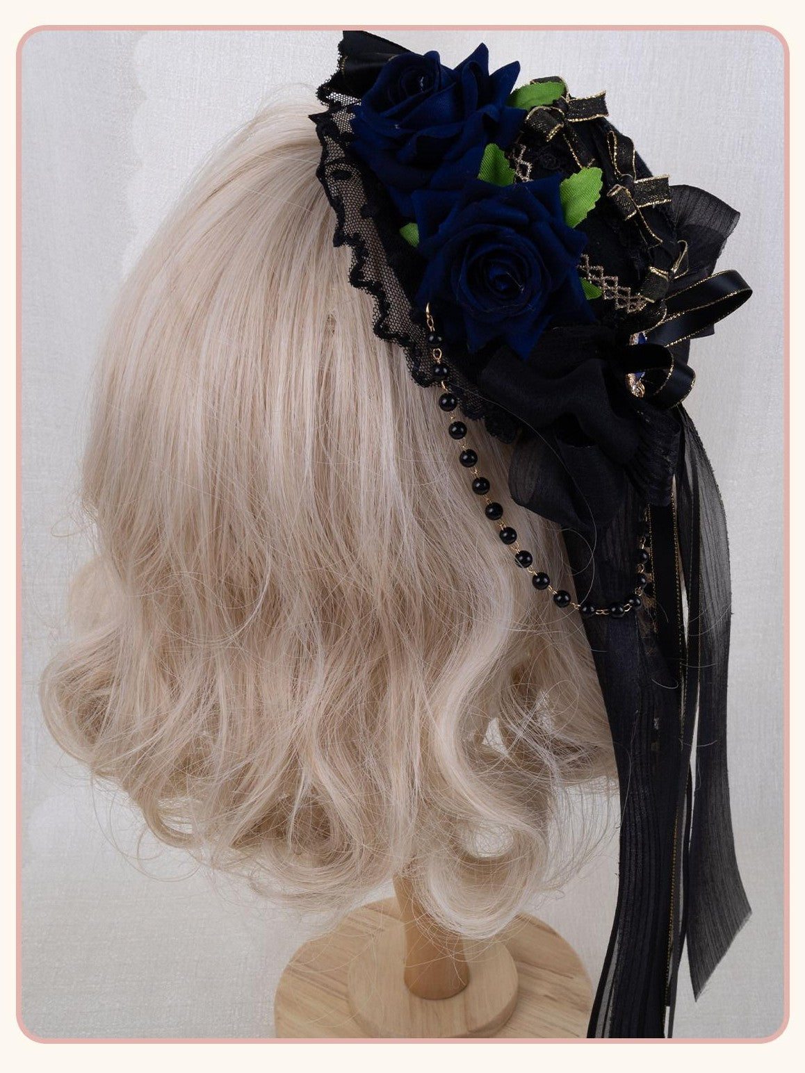 Stardust Rose Stardust Rose Lolita Dark Gothic Black Gold Mini Hat Women's Hair Clips
