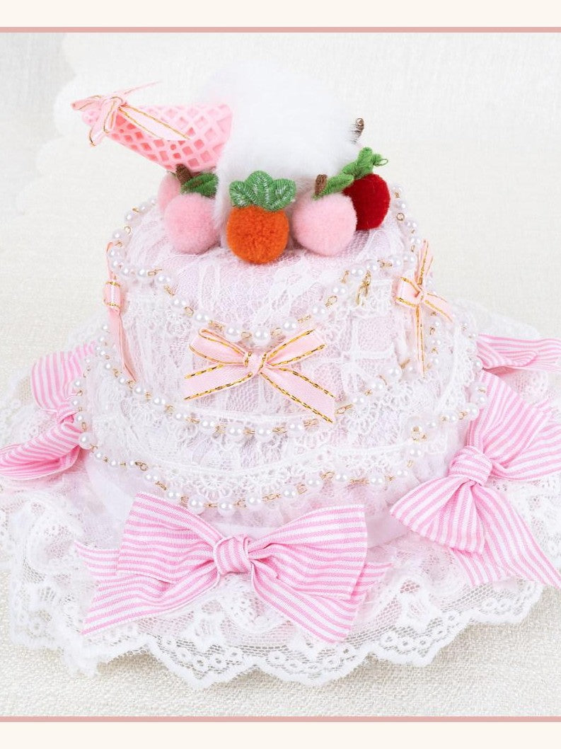 Stardust Rose Stardust Rose Lolita Handmade Mini Cake Hat Women's Hair Clips