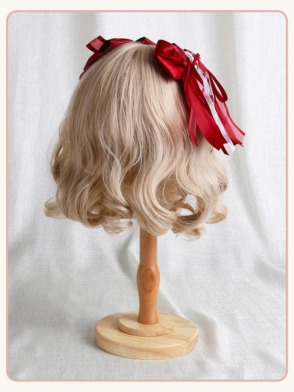 Stardust Rose Stardust Rose Lolita Top Hat Bow Long Brim Flat Hat Women's Hair Clips