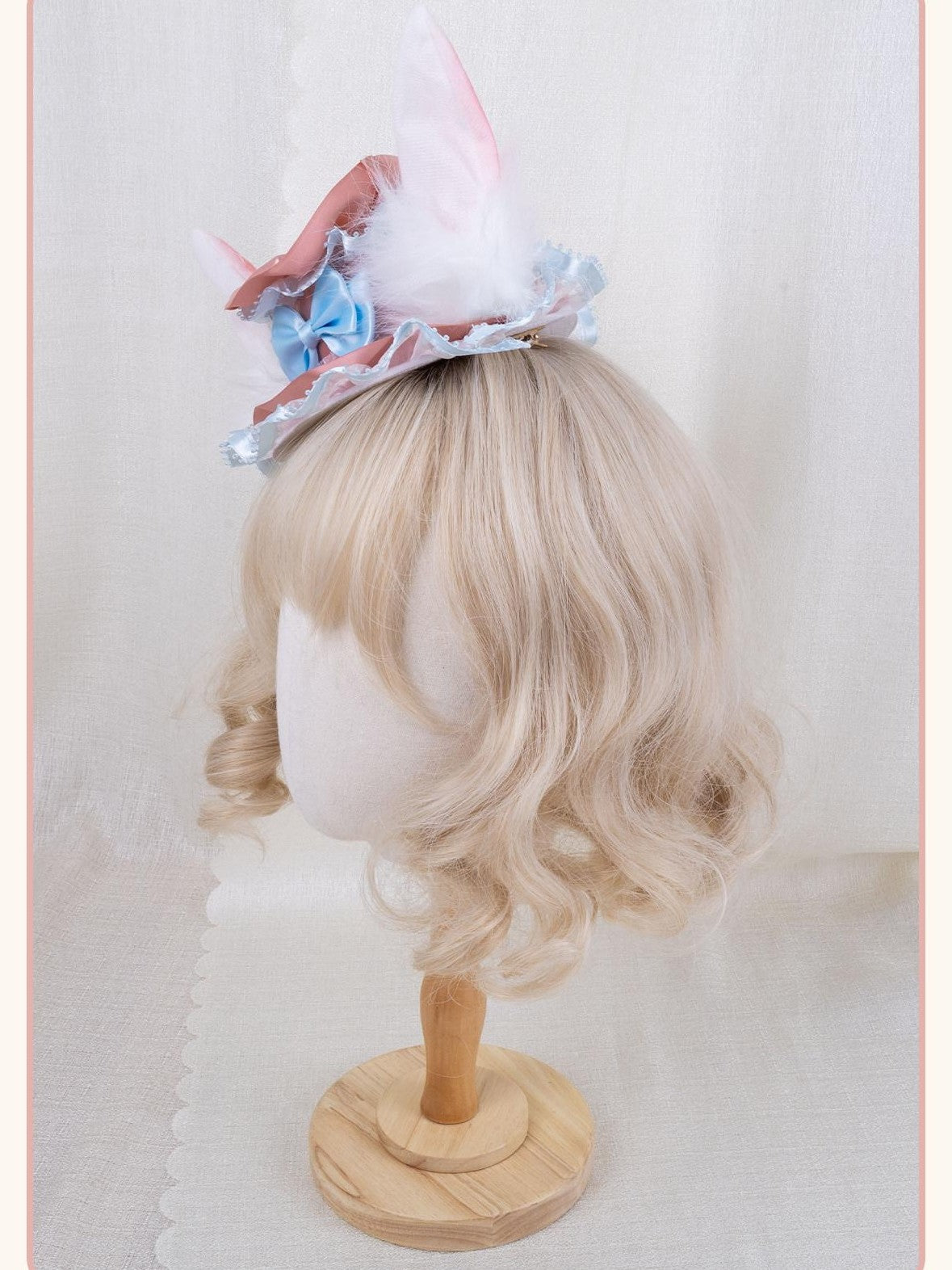 Stardust Rose Stardust Rose Pink Blue Animal Ear Lolita Women's Half Bonnets