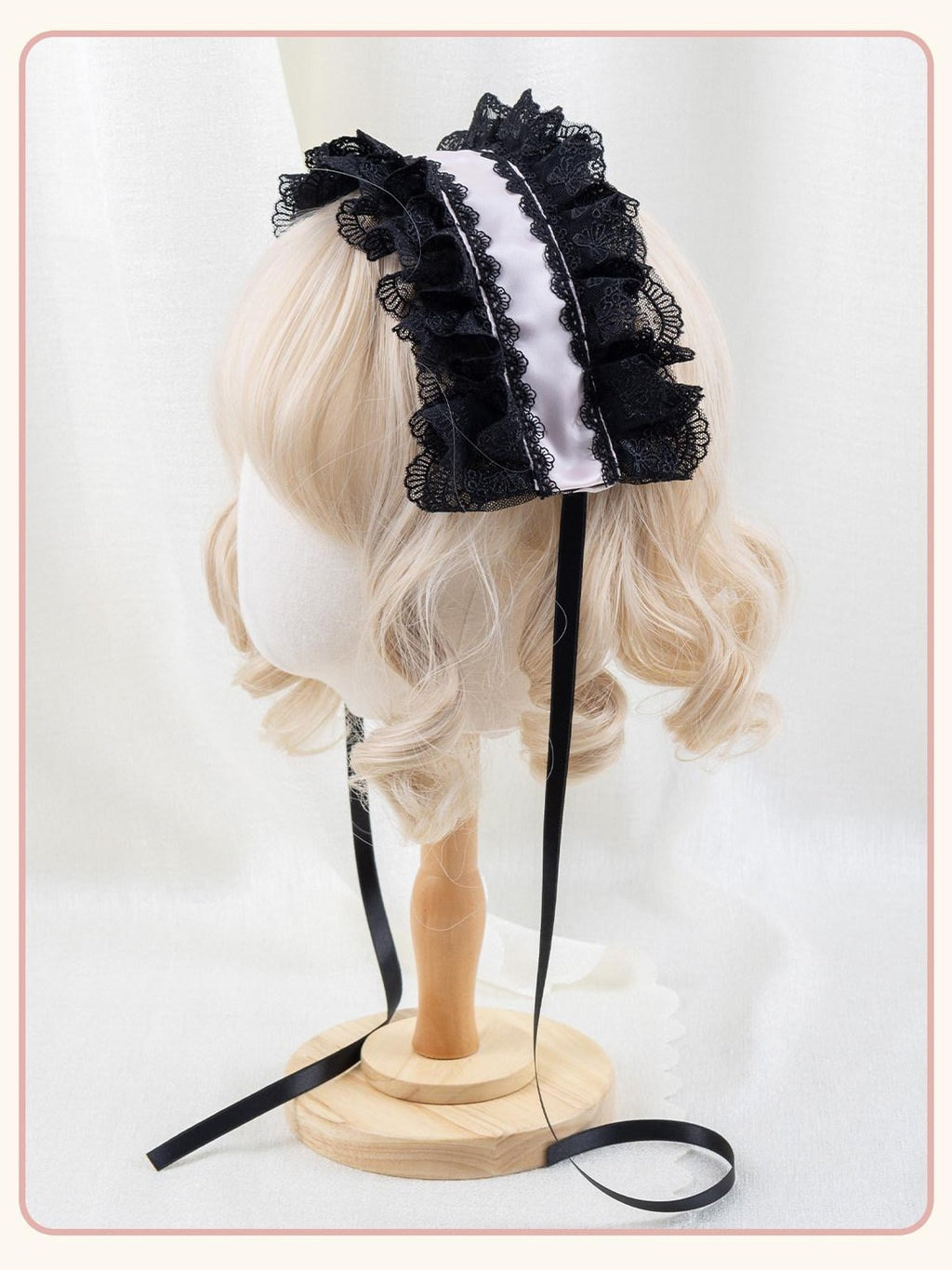Stardust Rose Stardust Rose Polka Dot Lolita Flat Beret Lace Bow Heart Women's Hair Clips