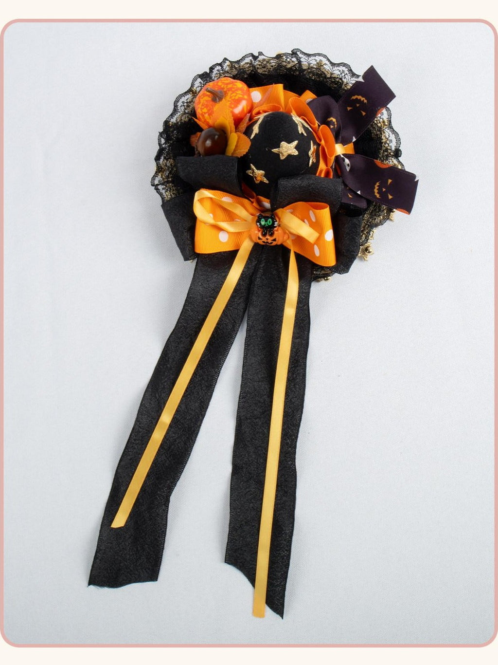 Stardust Rose Stardust Rose Pumpkin Garden Witch Hat Lolita Bow Women's Hair Clips