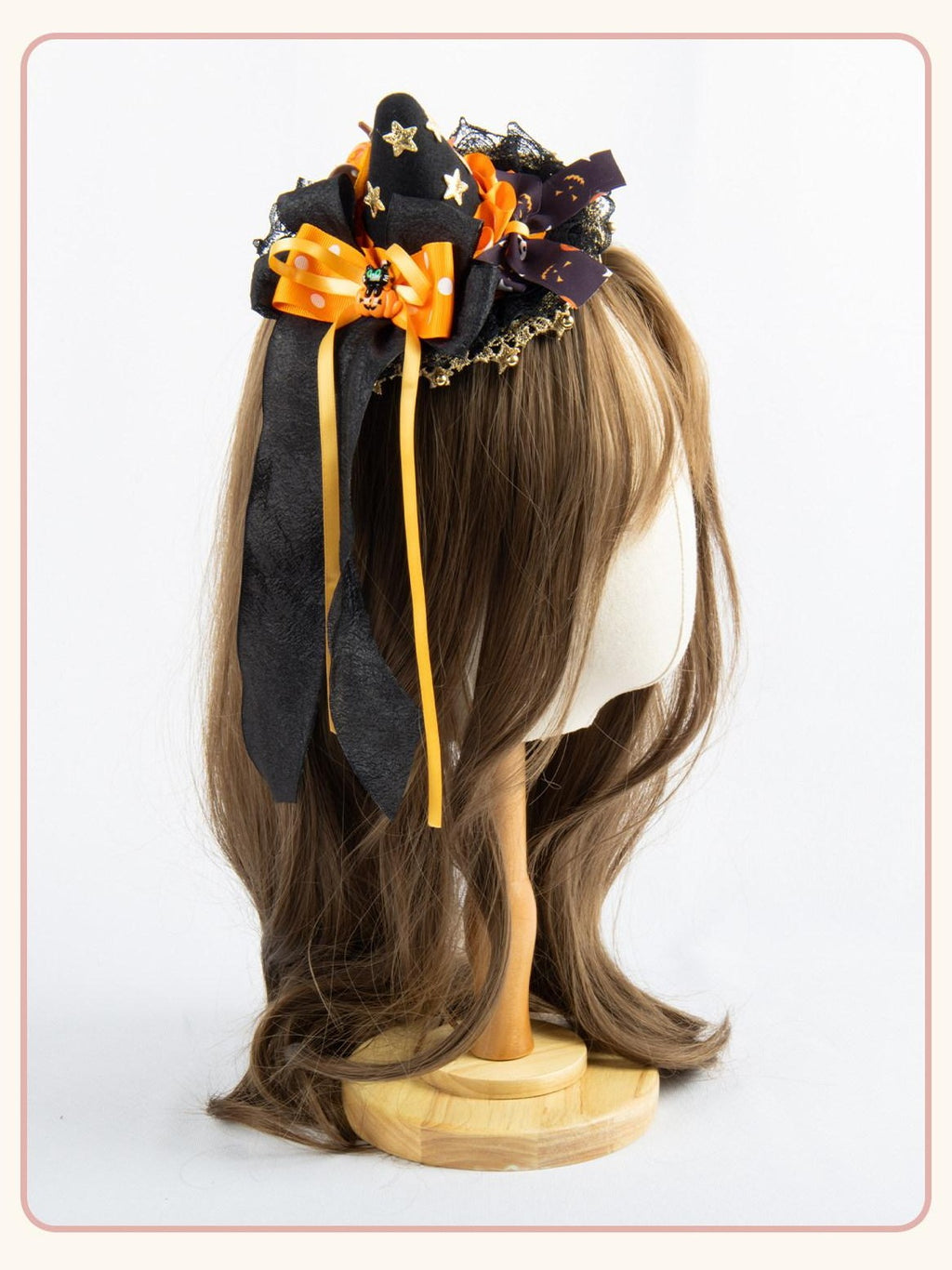 Stardust Rose Stardust Rose Pumpkin Garden Witch Hat Lolita Bow Women's Hair Clips