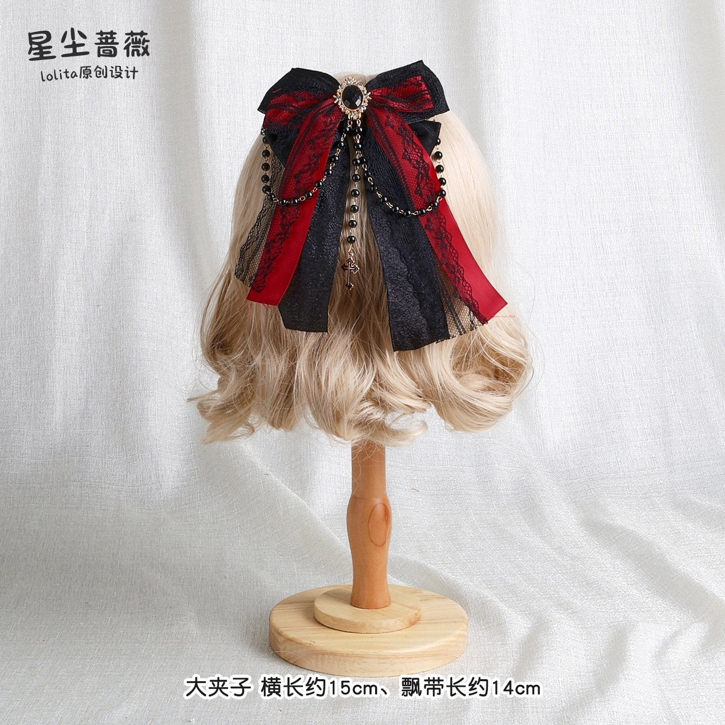 Stardust_Rose_Stardust_Rose_Red_Black_Lolita_Mini_Top_Hat_Flat_Hat_Women's_Hair_Clips_975404275374_MISSTT