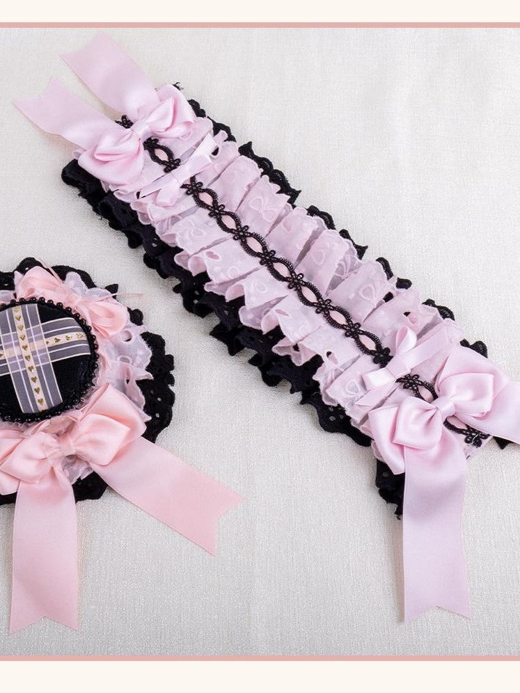 Stardust Rose Stardust Rose Scarlet Plaid Mini Top Hat Black Lace Women's Kc / Headbands