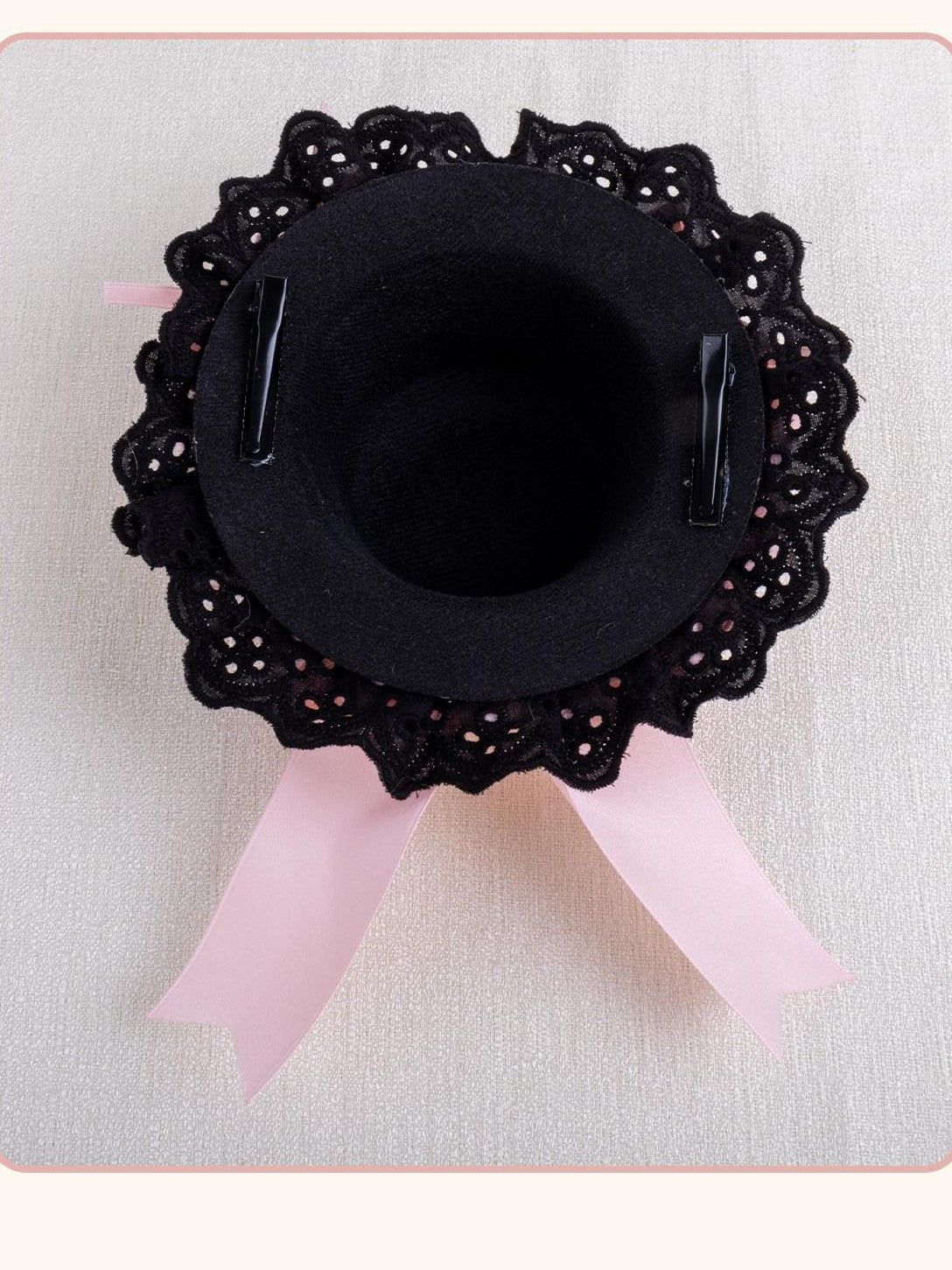 Stardust Rose Stardust Rose Scarlet Plaid Mini Top Hat Black Lace Women's Kc / Headbands