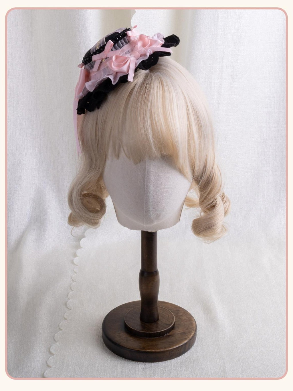 Stardust Rose Stardust Rose Scarlet Plaid Mini Top Hat Black Lace Women's Kc / Headbands