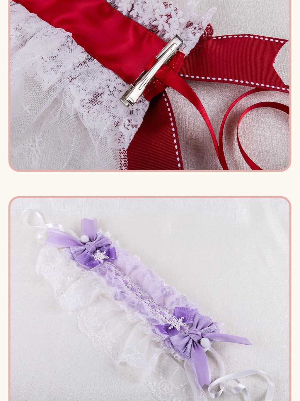 Stardust Rose Stardust Rose Tassel Bow Lace Lolita Sweet Women's Kc / Headbands