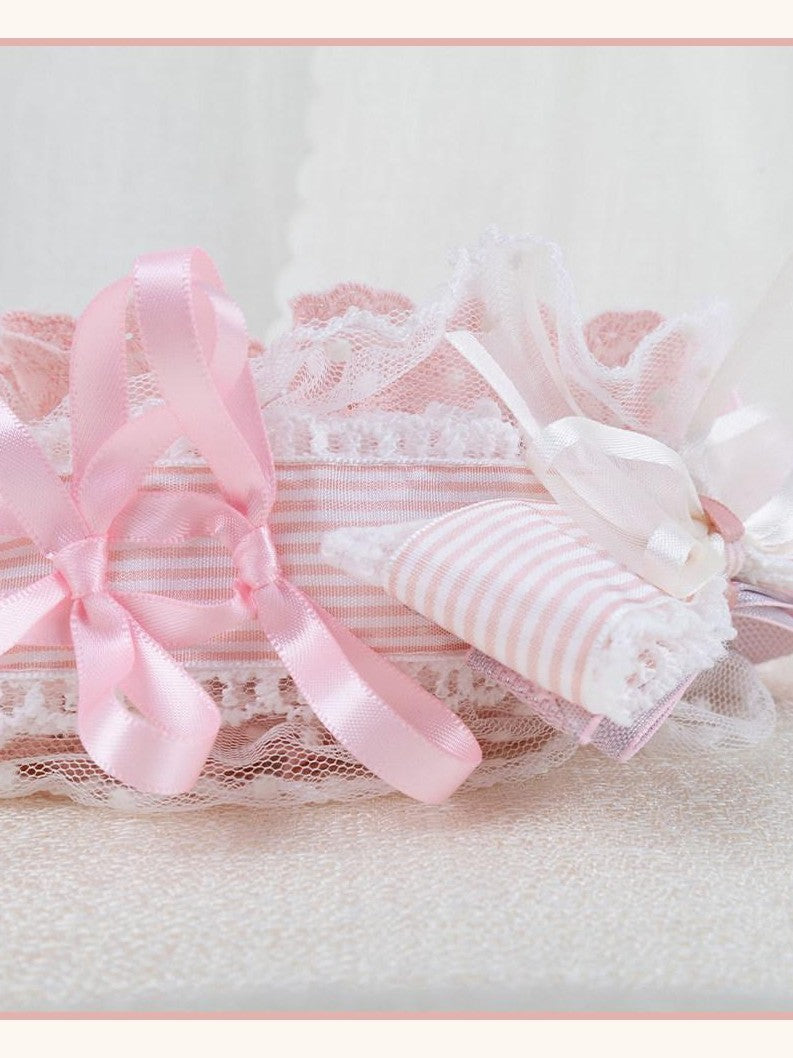 Stardust Rose Strawberry Rose Bow Woven Lolita Women's Lace Kc / Headbands