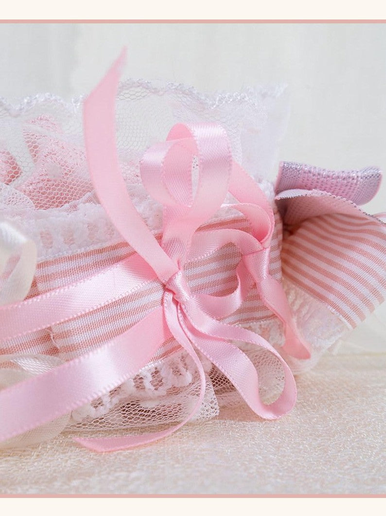 Stardust Rose Strawberry Rose Bow Woven Lolita Women's Lace Kc / Headbands