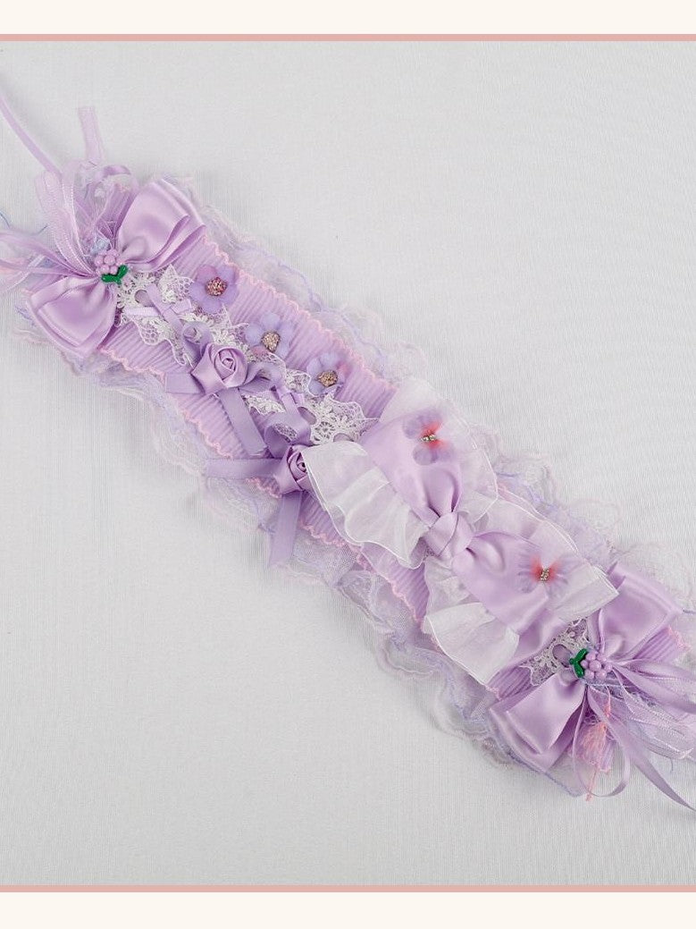 Stardust Rose Taro Purple Stardust Rose Bow Top Hat Handmade Lolita Women's Kc / Headbands