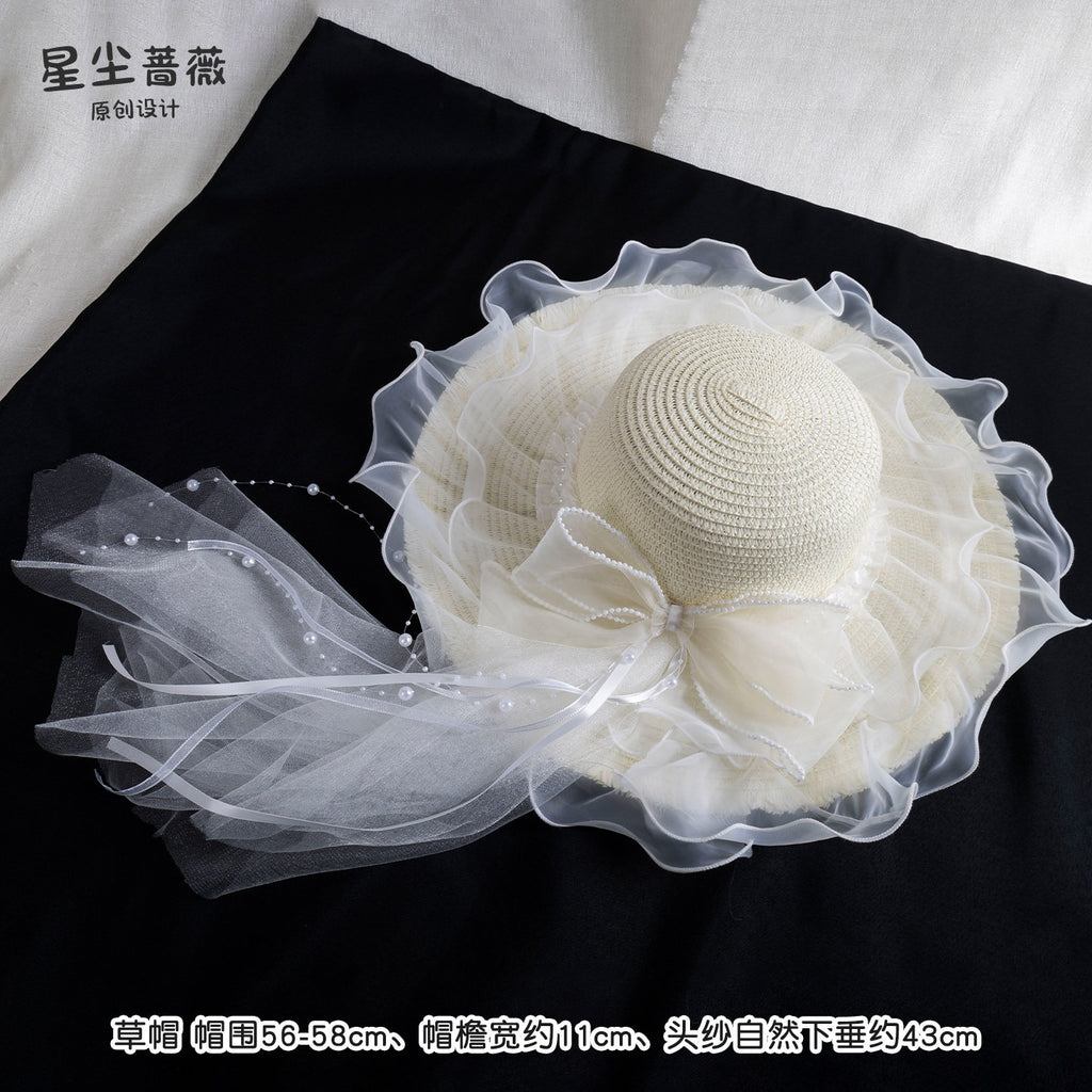 Stardust_Rose_White_Tulle_Lace_Ribbon_Bow_Bridal_Wide_Brim_Women's_Straw_Full_Bonnets_1051831204321_MISSTT