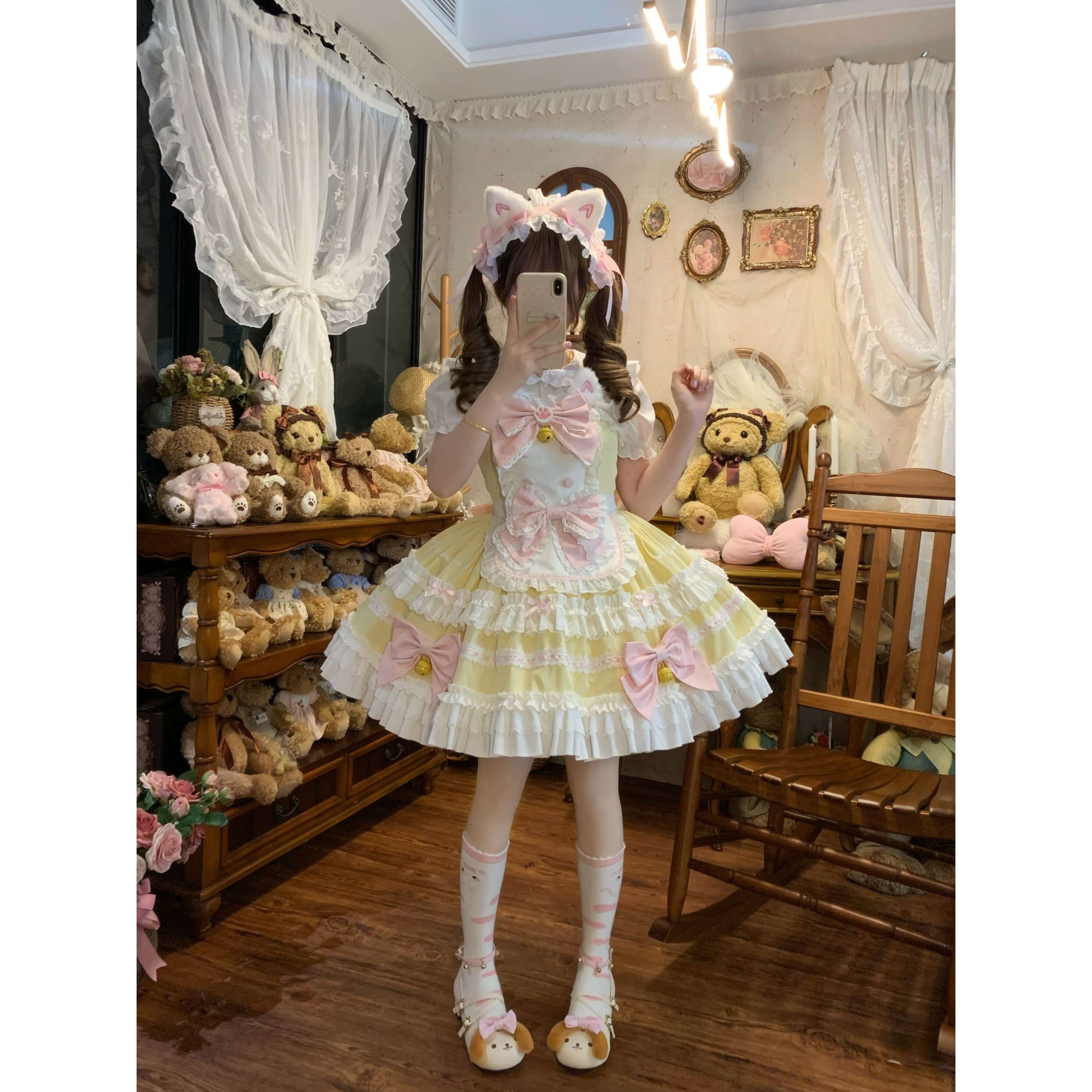 Sugar_Girl_Apron_Back_Bow_Headband_Strap_Straight_Neckline_Women's_Jsk_/_Jumper_Skirts_969390072490_MISSTT