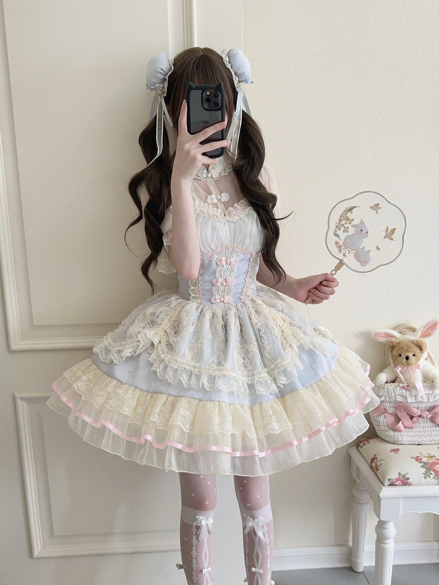 Sugar Girl Ballet Lolita Spaghetti Strap High Waist Women's Chiffon Jsk / Jumper Skirts