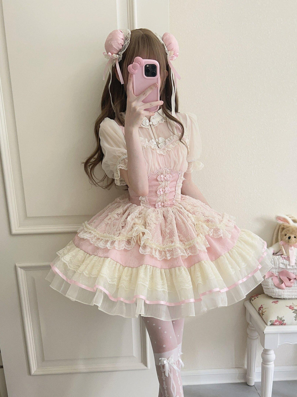 Sugar Girl Ballet Lolita Spaghetti Strap High Waist Women's Chiffon Jsk / Jumper Skirts