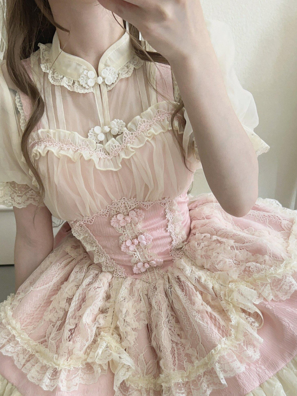 Sugar Girl Ballet Lolita Spaghetti Strap High Waist Women's Chiffon Jsk / Jumper Skirts