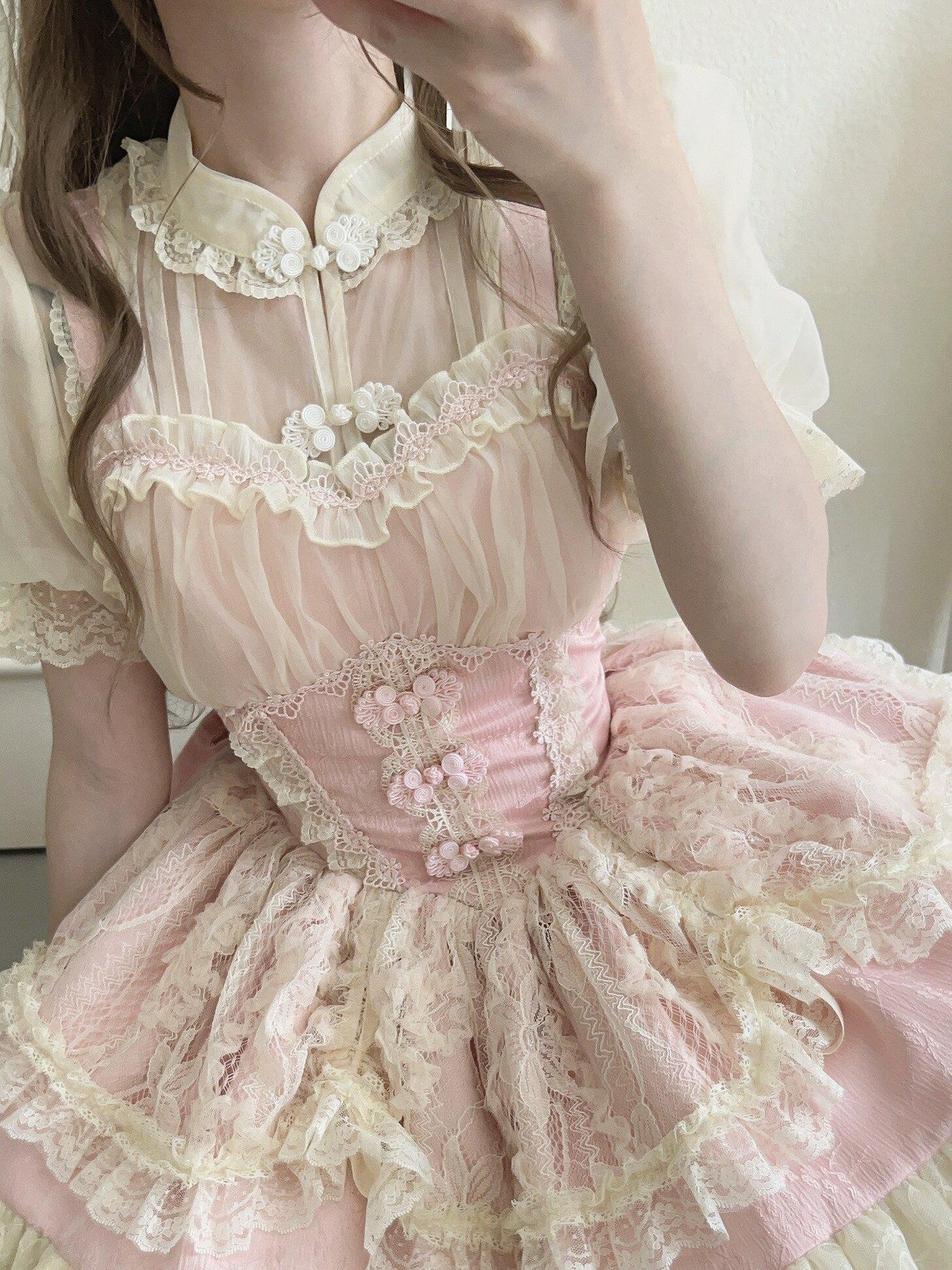 Sugar Girl Ballet Lolita Spaghetti Strap High Waist Women's Chiffon Jsk / Jumper Skirts