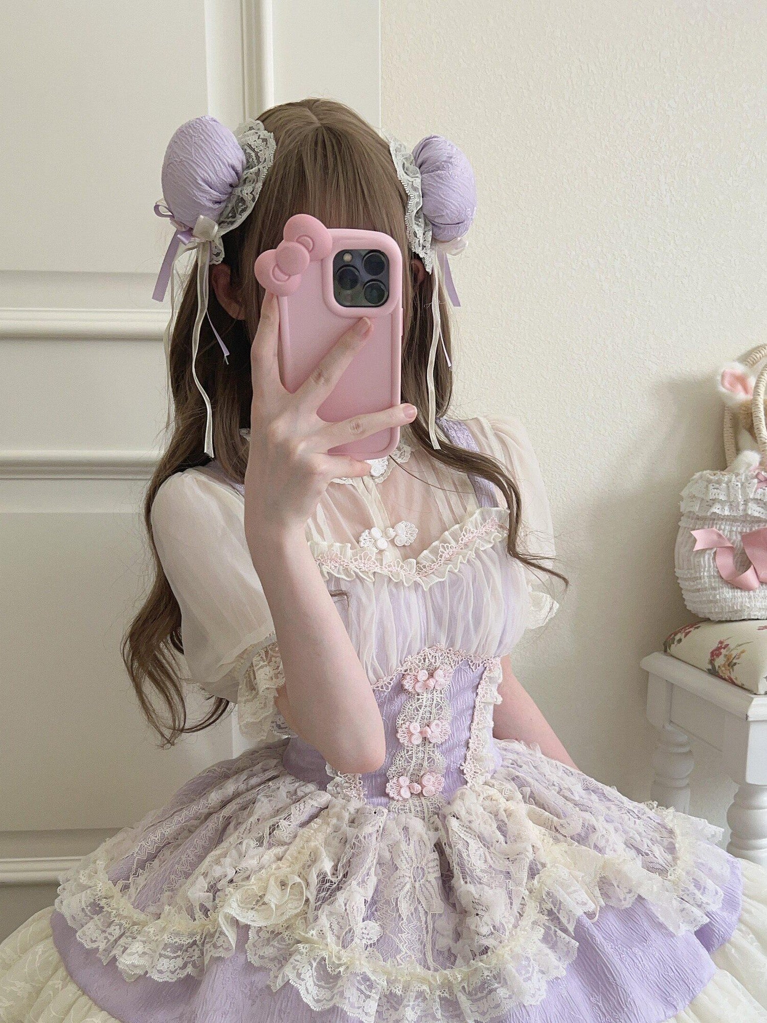 Sugar Girl Ballet Lolita Spaghetti Strap High Waist Women's Chiffon Jsk / Jumper Skirts