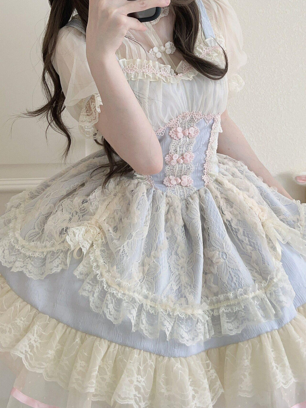 Sugar Girl Ballet Lolita Spaghetti Strap High Waist Women's Chiffon Jsk / Jumper Skirts
