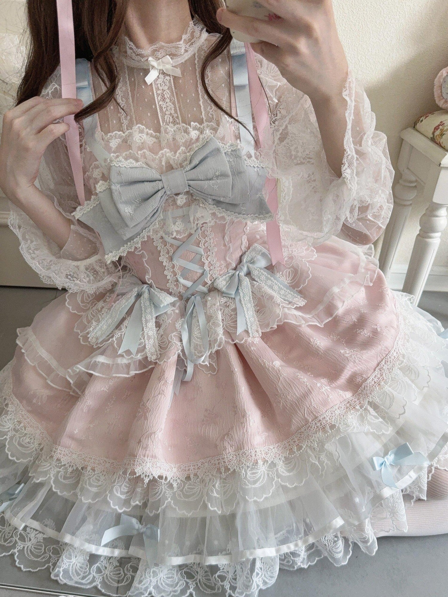 Sugar Girl Ballet Style Back Bow Strappy Fitted Women's Jsk / Jumper Skirts
