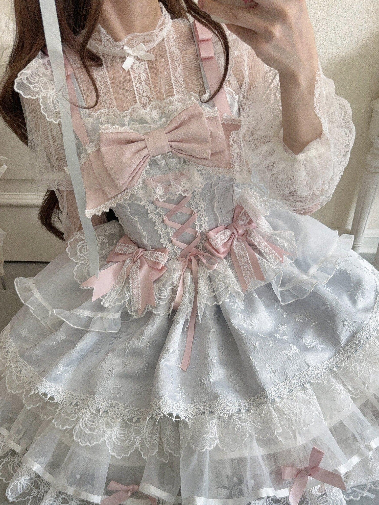 Sugar Girl Ballet Style Back Bow Strappy Fitted Women's Jsk / Jumper Skirts