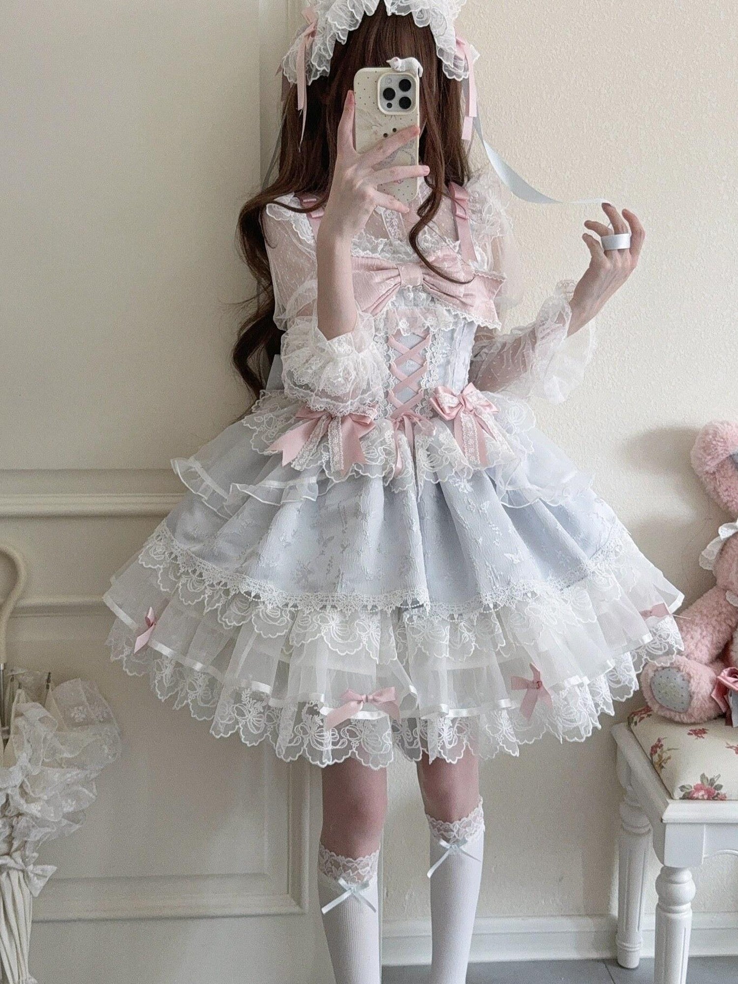 Sugar Girl Ballet Style Back Bow Strappy Fitted Women's Jsk / Jumper Skirts