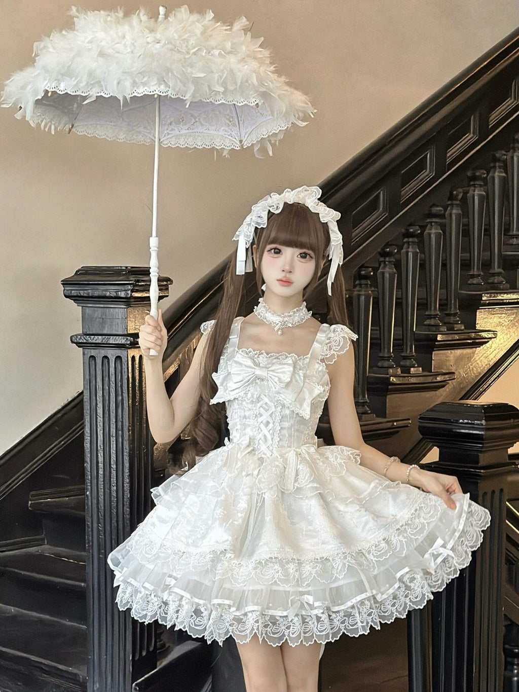Sugar Girl Ballet Style Back Bow Strappy Fitted Women's Jsk / Jumper Skirts
