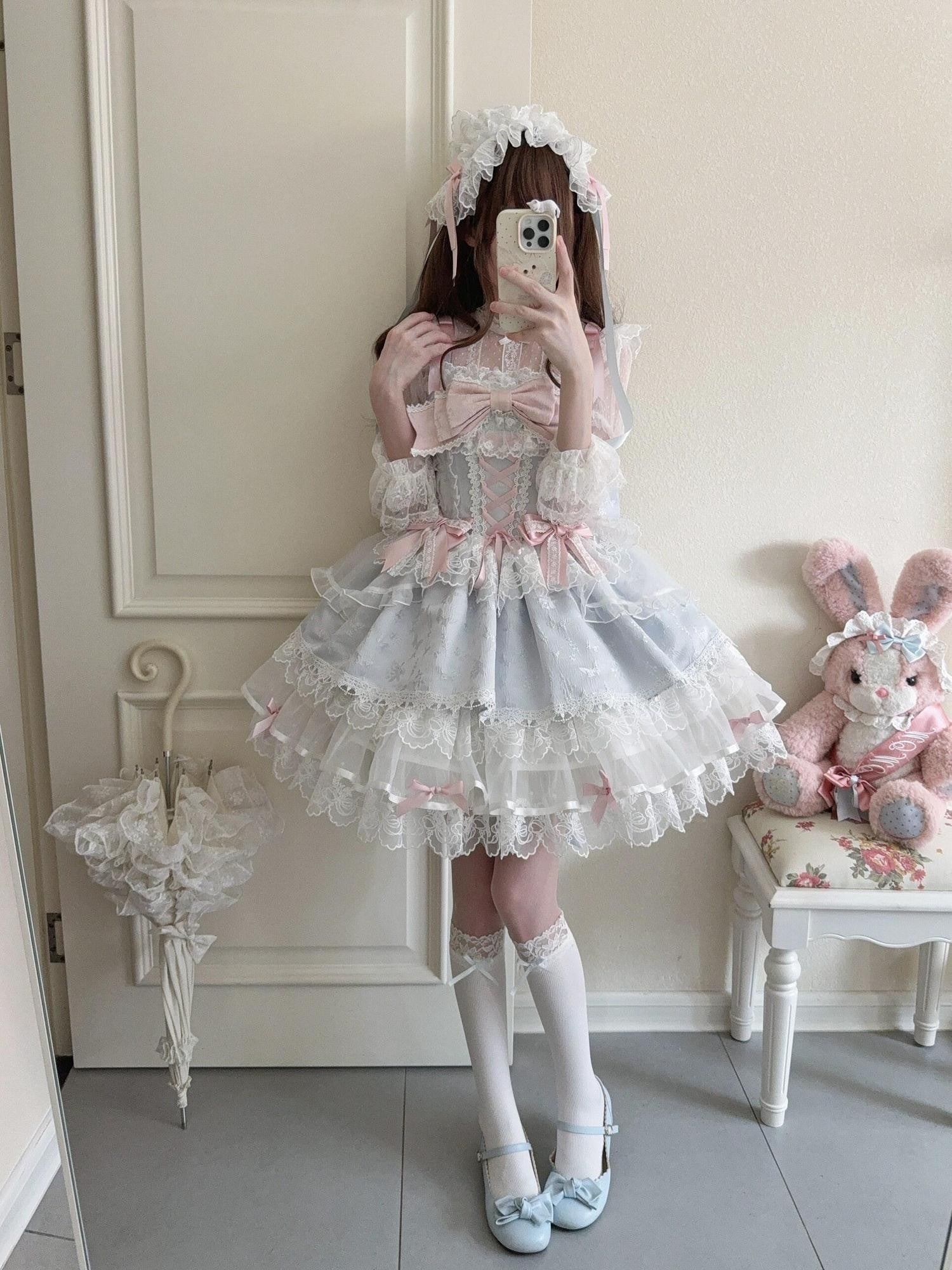 Sugar Girl Ballet Style Back Bow Strappy Fitted Women's Jsk / Jumper Skirts
