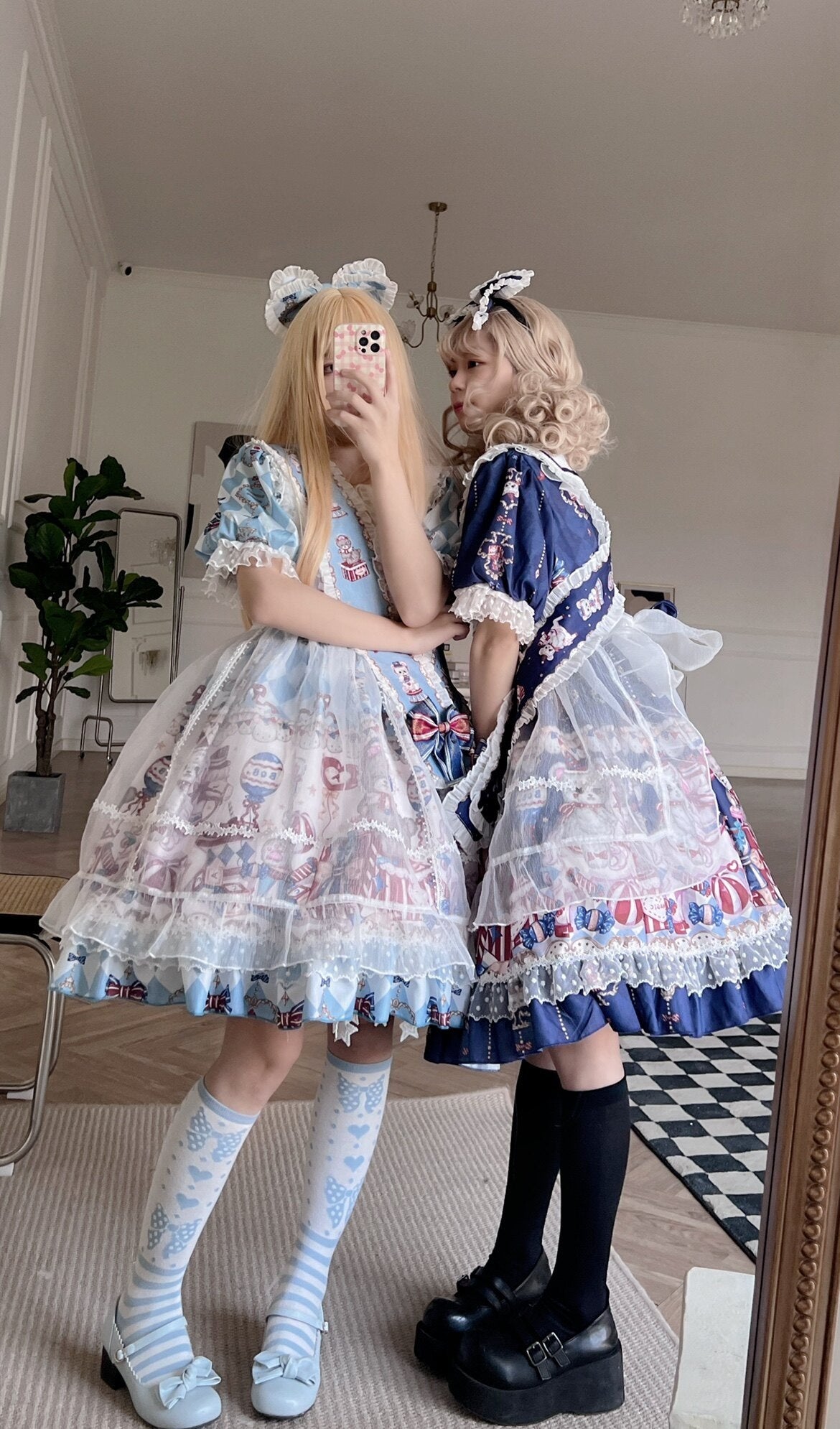 Sugar_Girl_Bear_Print_Sailor_Collar_Lolita_Princess_A_Line_Women's_Short_Sleeve_Op_668138392594_MISSTT