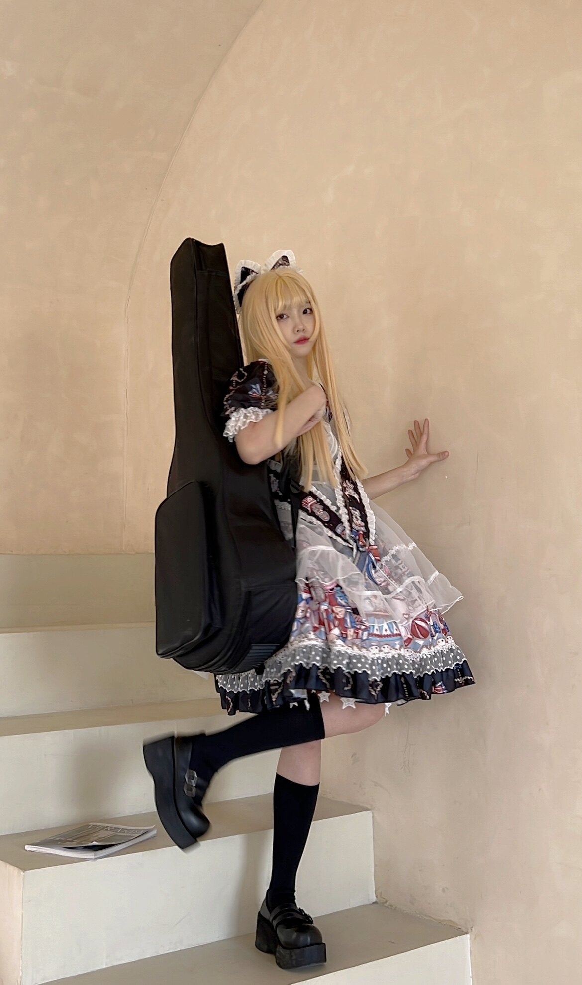 Sugar_Girl_Bear_Print_Sailor_Collar_Lolita_Princess_A_Line_Women's_Short_Sleeve_Op_668138392594_MISSTT