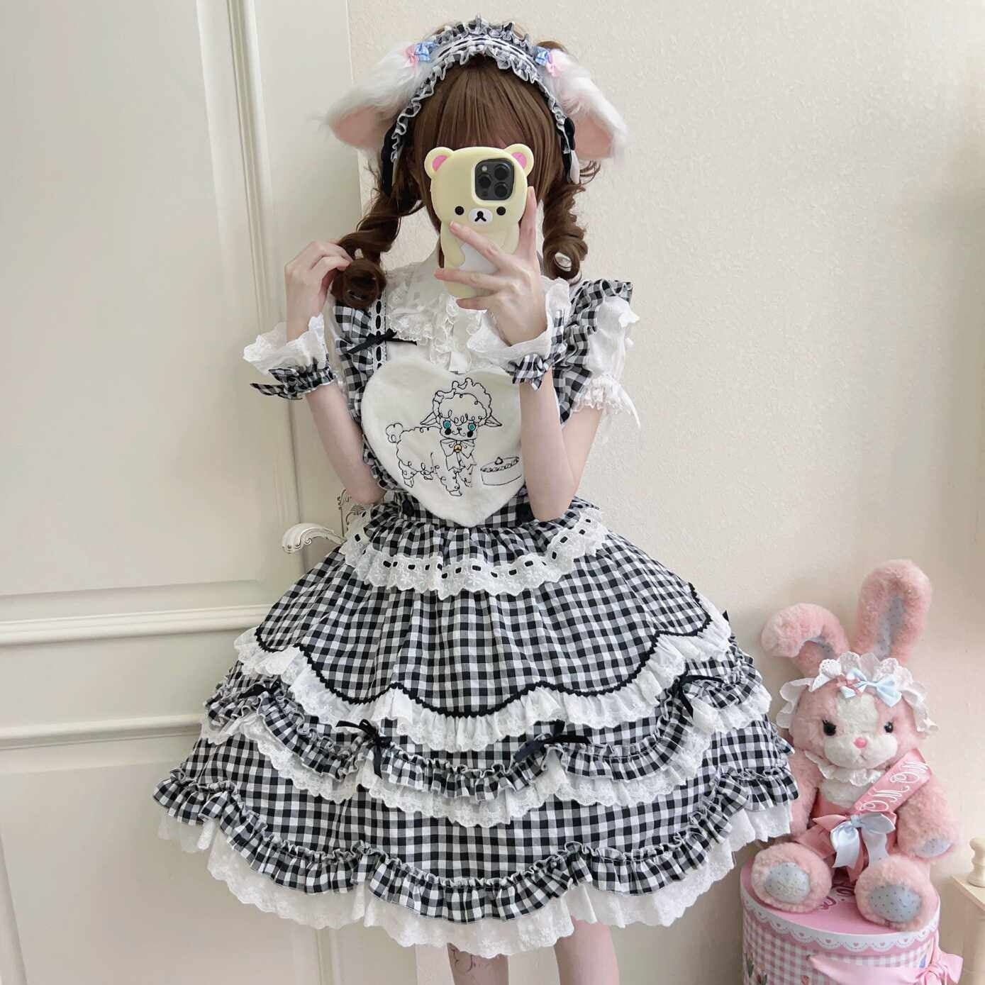 Sugar_Girl_Black_Pink_Green_Back_Bow_Spaghetti_Strap_Lolita_Women's_Jsk_/_Jumper_Skirts_794691800297_MISSTT