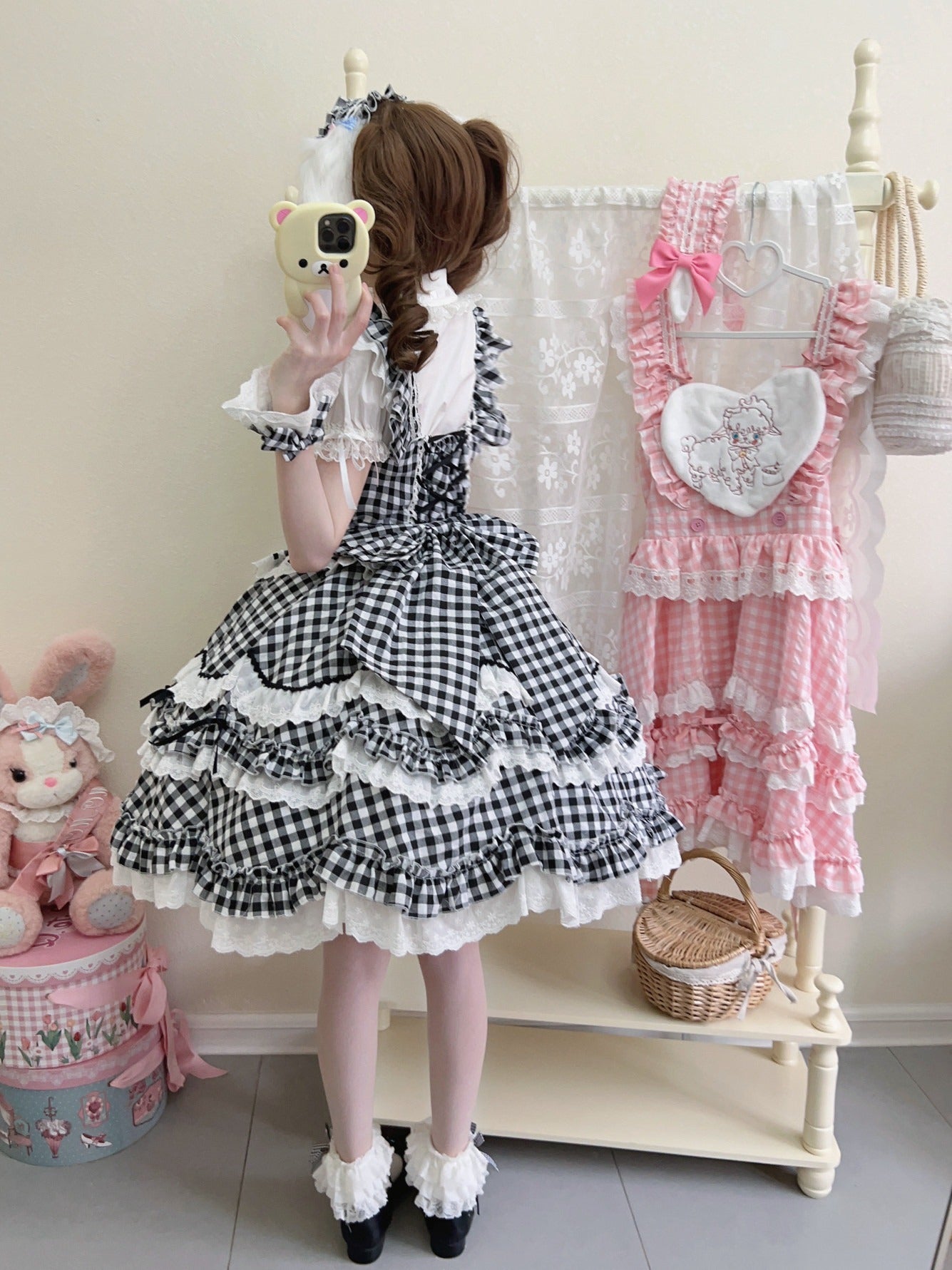 Sugar_Girl_Black_Pink_Green_Back_Bow_Spaghetti_Strap_Lolita_Women's_Jsk_/_Jumper_Skirts_794691800297_MISSTT
