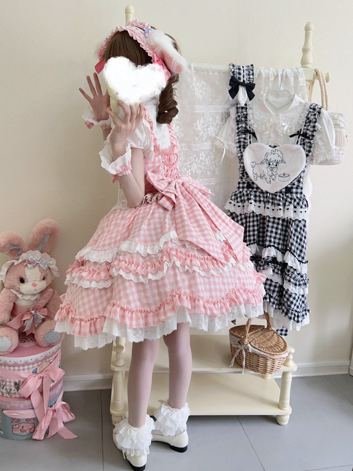 Sugar_Girl_Black_Pink_Green_Back_Bow_Spaghetti_Strap_Lolita_Women's_Jsk_/_Jumper_Skirts_794691800297_MISSTT