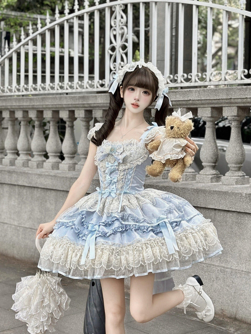 Sugar Girl Blue Lolita Ballet Puff One Shoulder Women's Jsk / Jumper Skirts
