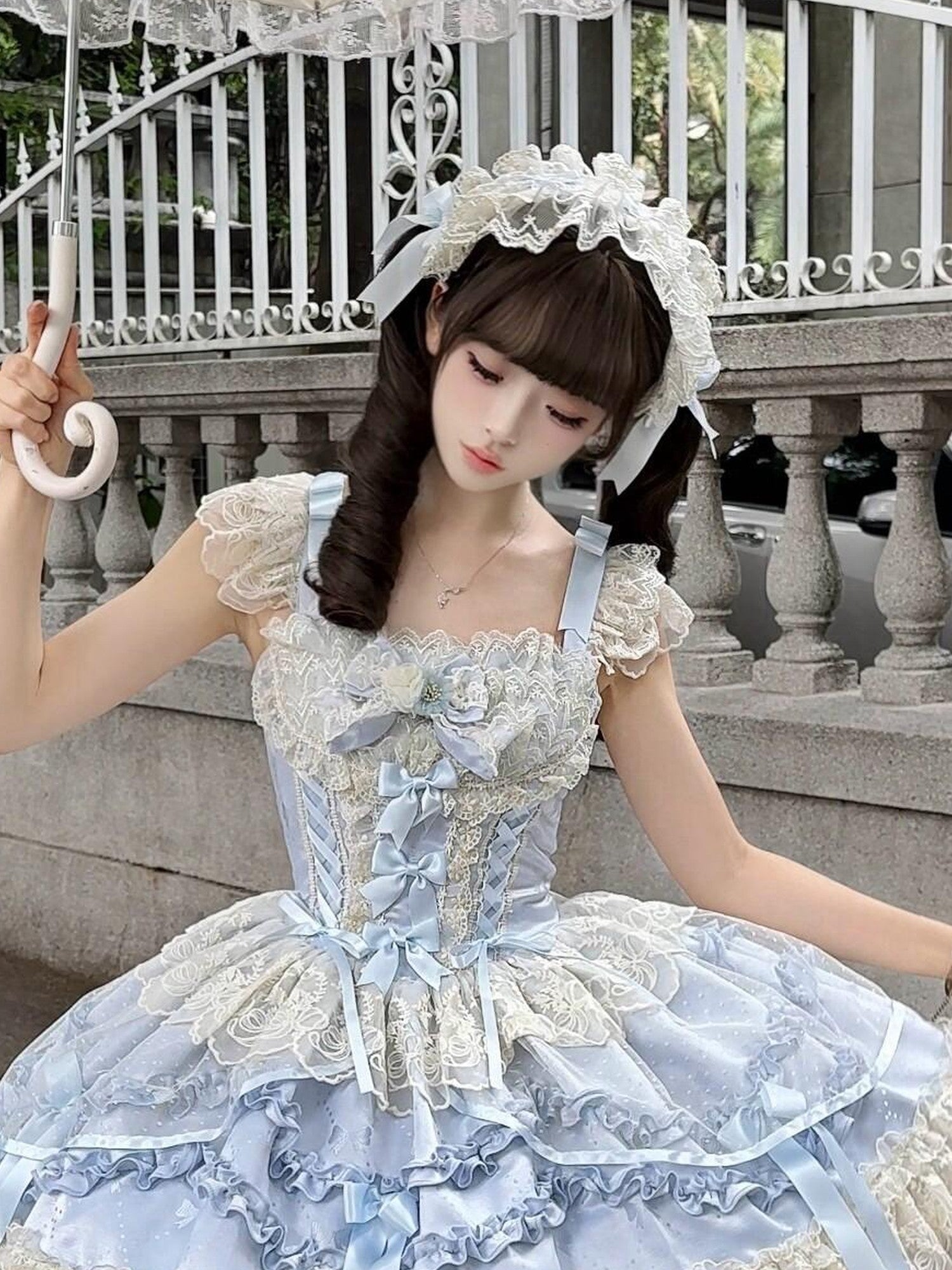Sugar Girl Blue Lolita Ballet Puff One Shoulder Women's Jsk / Jumper Skirts