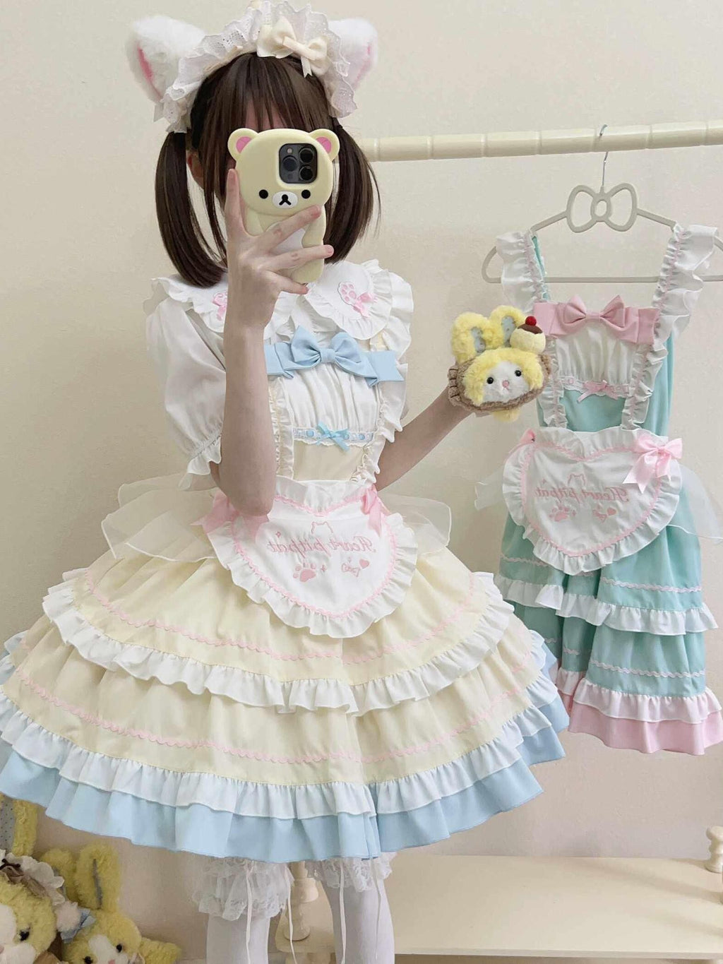 Sugar Girl Cat Ear Lolita Strap High Waist A Line Women's Jsk / Jumper Skirts