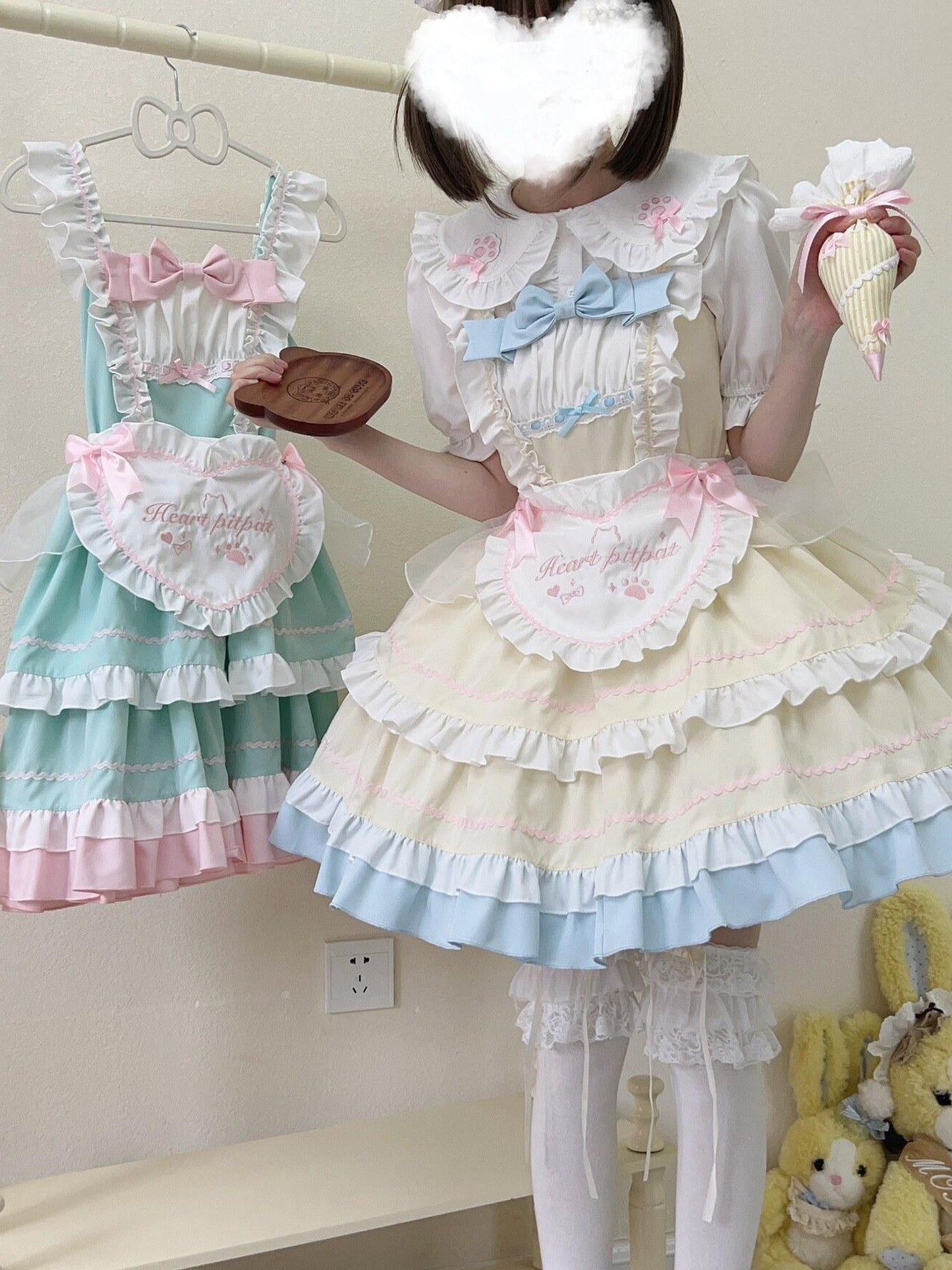Sugar Girl Cat Ear Lolita Strap High Waist A Line Women's Jsk / Jumper Skirts