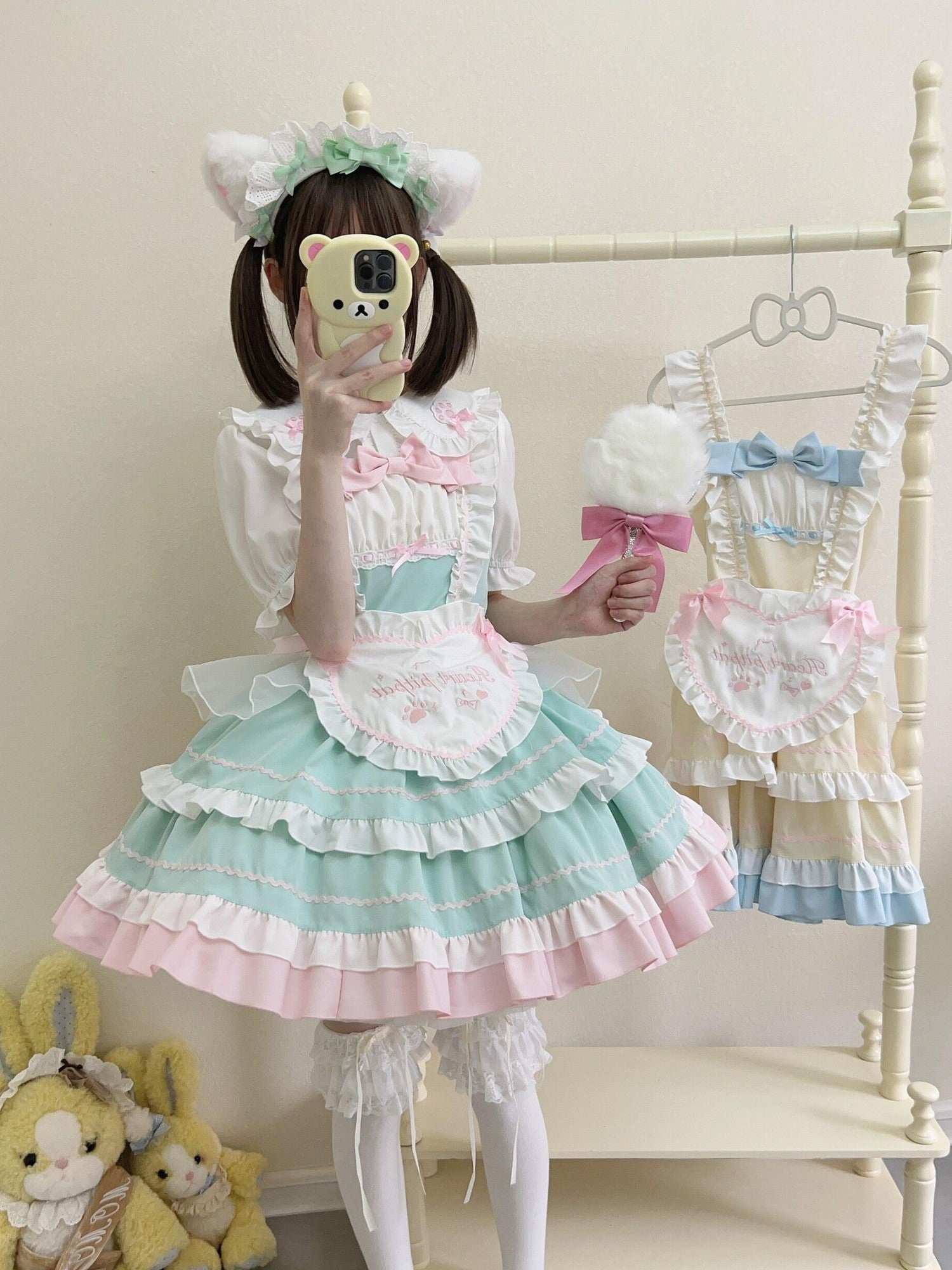 Sugar Girl Cat Ear Lolita Strap High Waist A Line Women's Jsk / Jumper Skirts