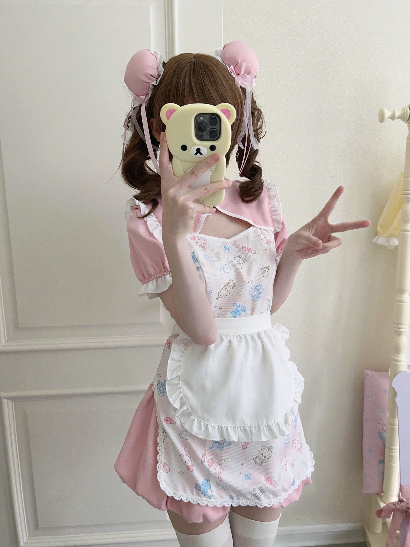 Sugar_Girl_Cute_Pet_Print_Cheongsam_Apron_Set_With_Ruffle_Bloomers_Women's_Short_Sleeve_Op_795861237214_MISSTT