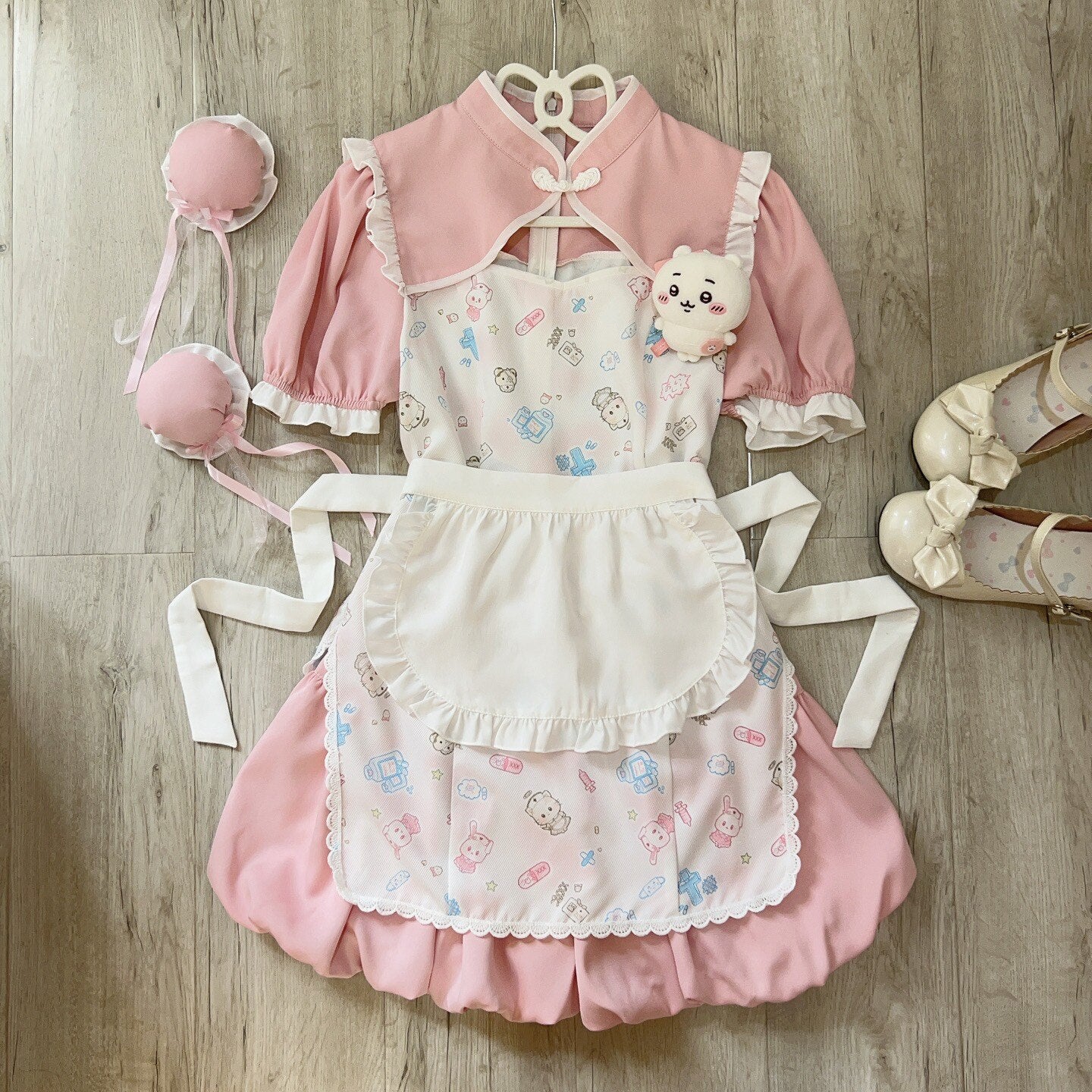 Sugar_Girl_Cute_Pet_Print_Cheongsam_Apron_Set_With_Ruffle_Bloomers_Women's_Short_Sleeve_Op_795861237214_MISSTT