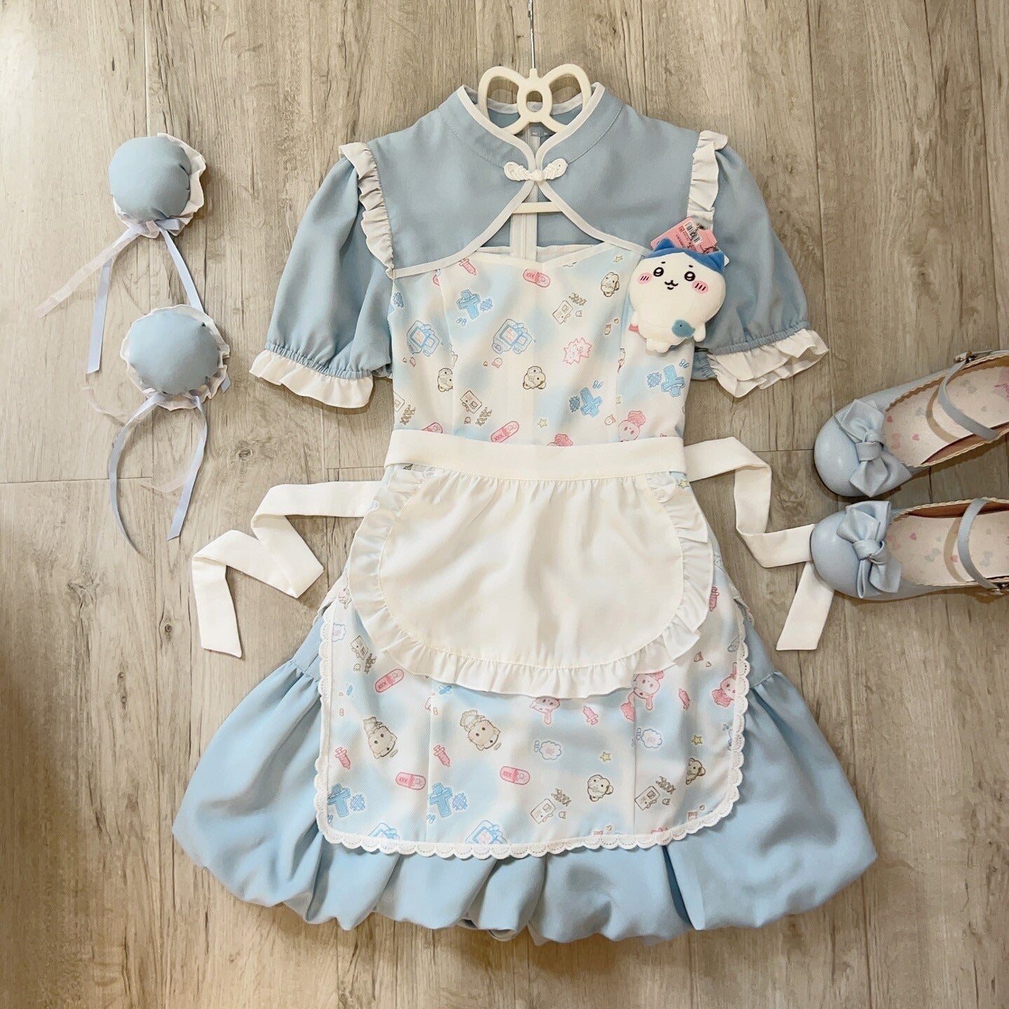 Sugar_Girl_Cute_Pet_Print_Cheongsam_Apron_Set_With_Ruffle_Bloomers_Women's_Short_Sleeve_Op_795861237214_MISSTT