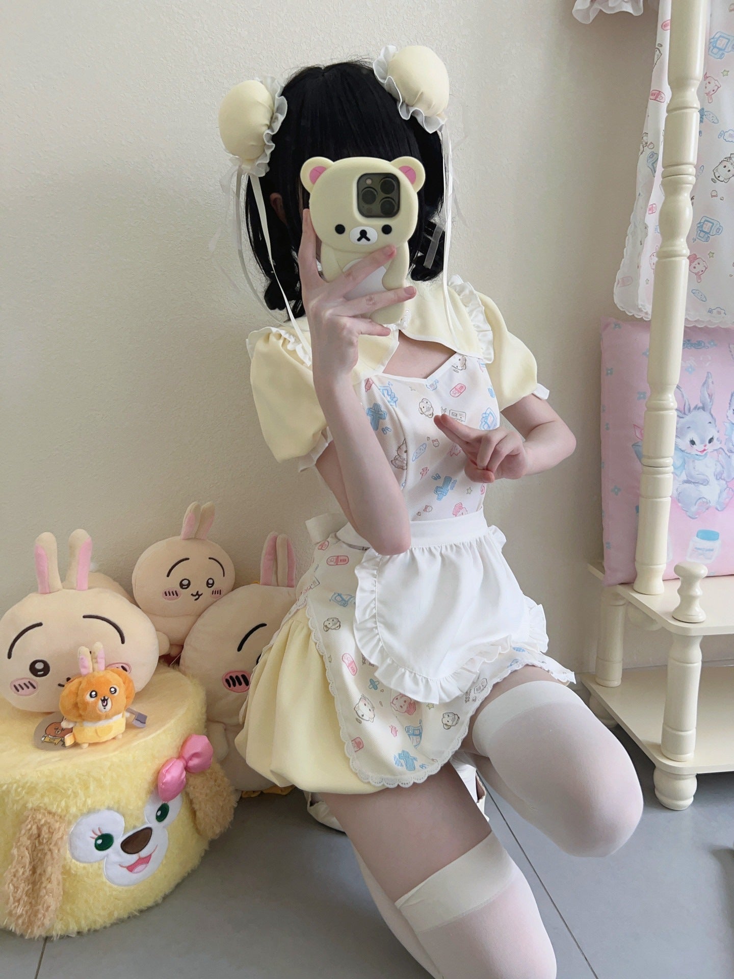 Sugar_Girl_Cute_Pet_Print_Cheongsam_Apron_Set_With_Ruffle_Bloomers_Women's_Short_Sleeve_Op_795861237214_MISSTT